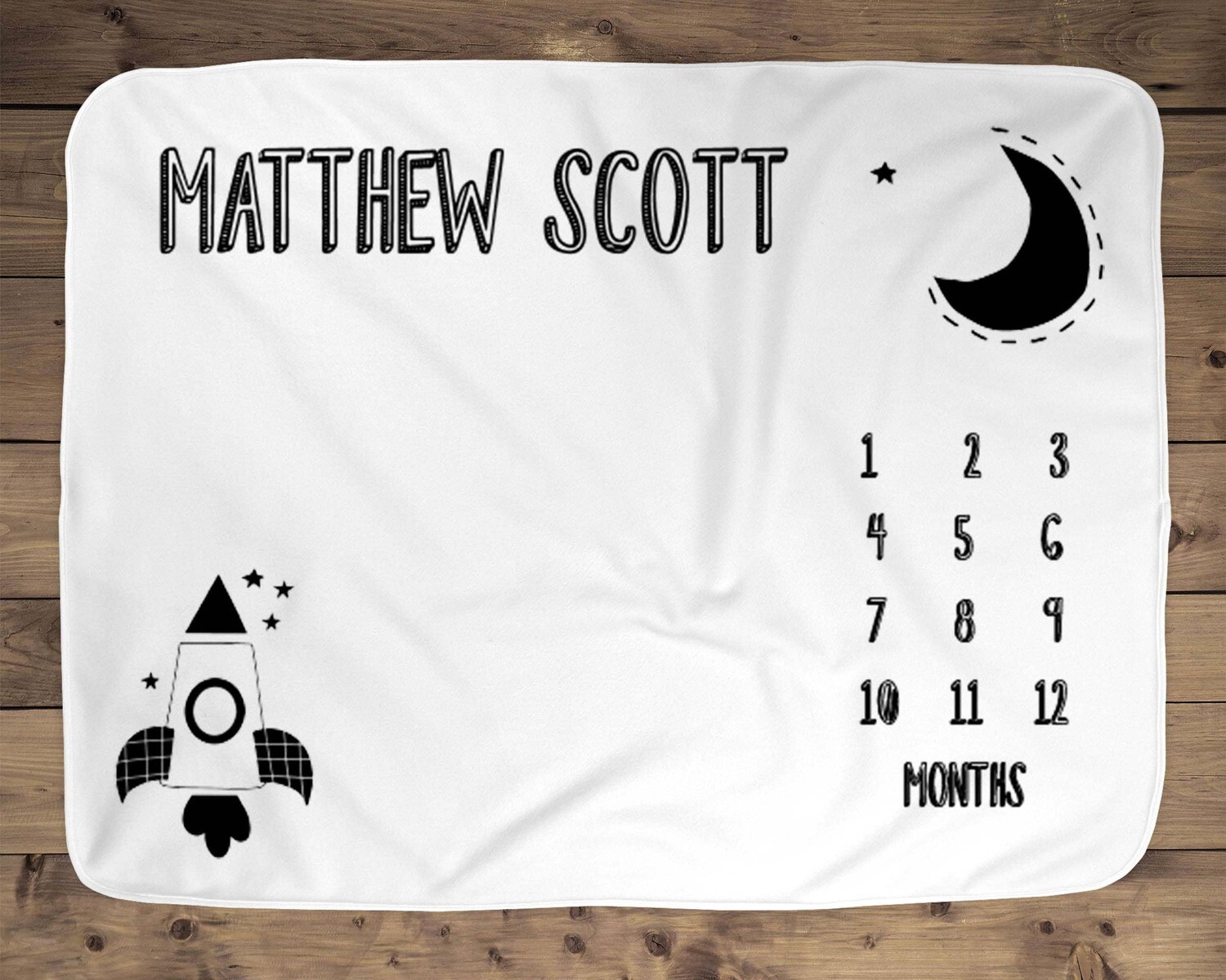 Customized Space Ship Space Age Name Milestone Baby Blanket Photo Prop For Newborn, Outer Space Baby Shower Gift Idea, Space Baby Gift, Boy