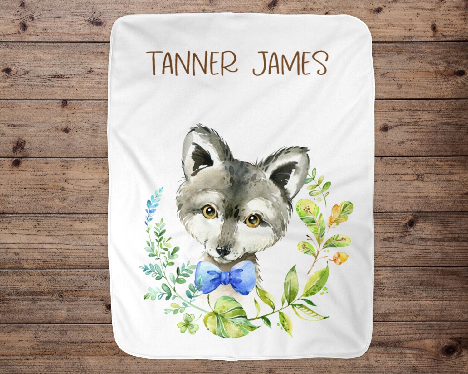 Personalized Baby Boy Blanket, Baby Blanket, Name Baby Blanket, Unique Baby Gift, Wolf Baby, Goodnight Blanket, Wolf Blanket, Wolf Bedding