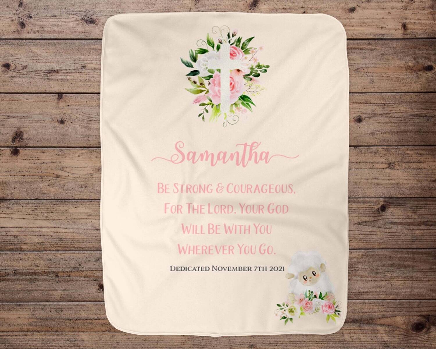 Customized Baby Girl Dedication Blanket Gift, Baby Baptism Gift Idea, Christian Baby Girl Blanket, Baby Dedication Gift Idea, Religious Baby