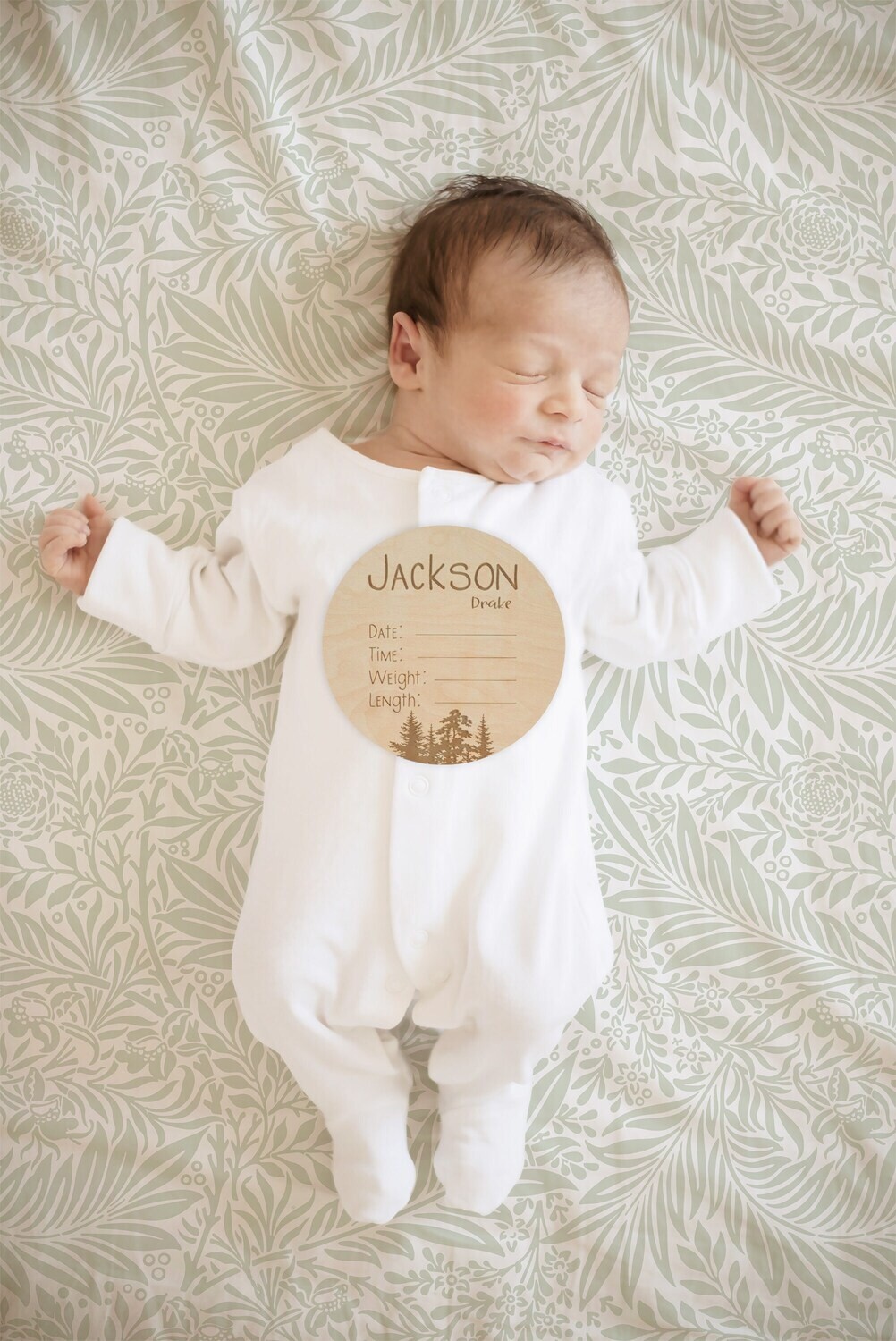 Personalized Woodland Newborn Birth Stats Sign, Birth Announcement Sign, Birth Sign, Custom Birth Sign, Personalized Birth Announcement Sign