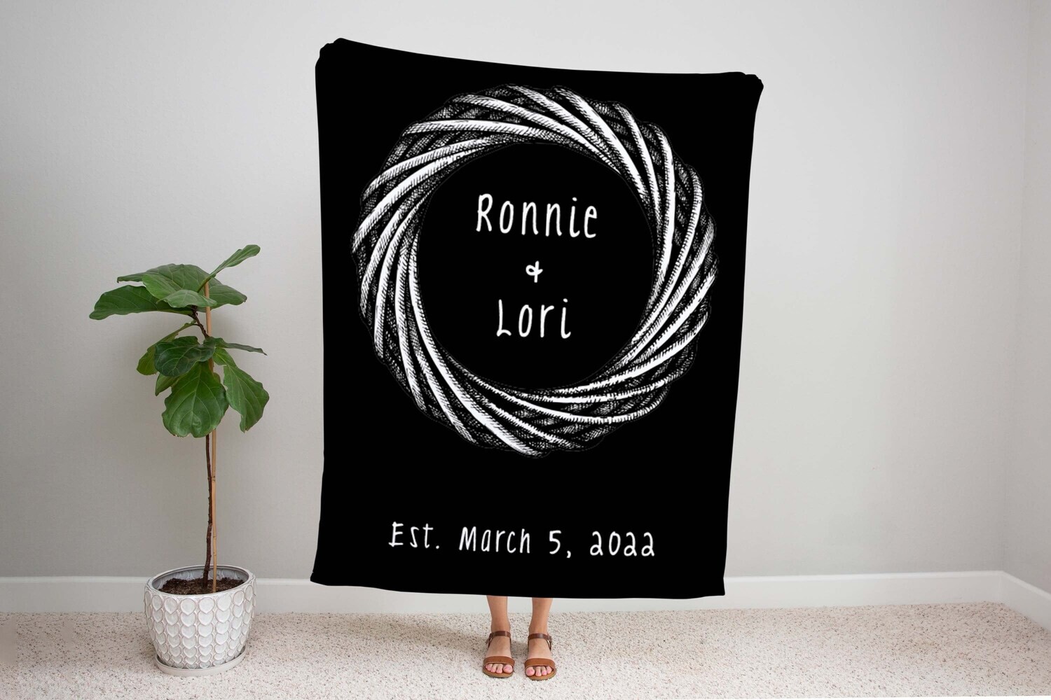Couples Anniversary Name Cuddle Blanket Gift, Valentines gift, Personalized Newly Wed Gift, Personalized Bridle Gift, Wedding Shower Gift