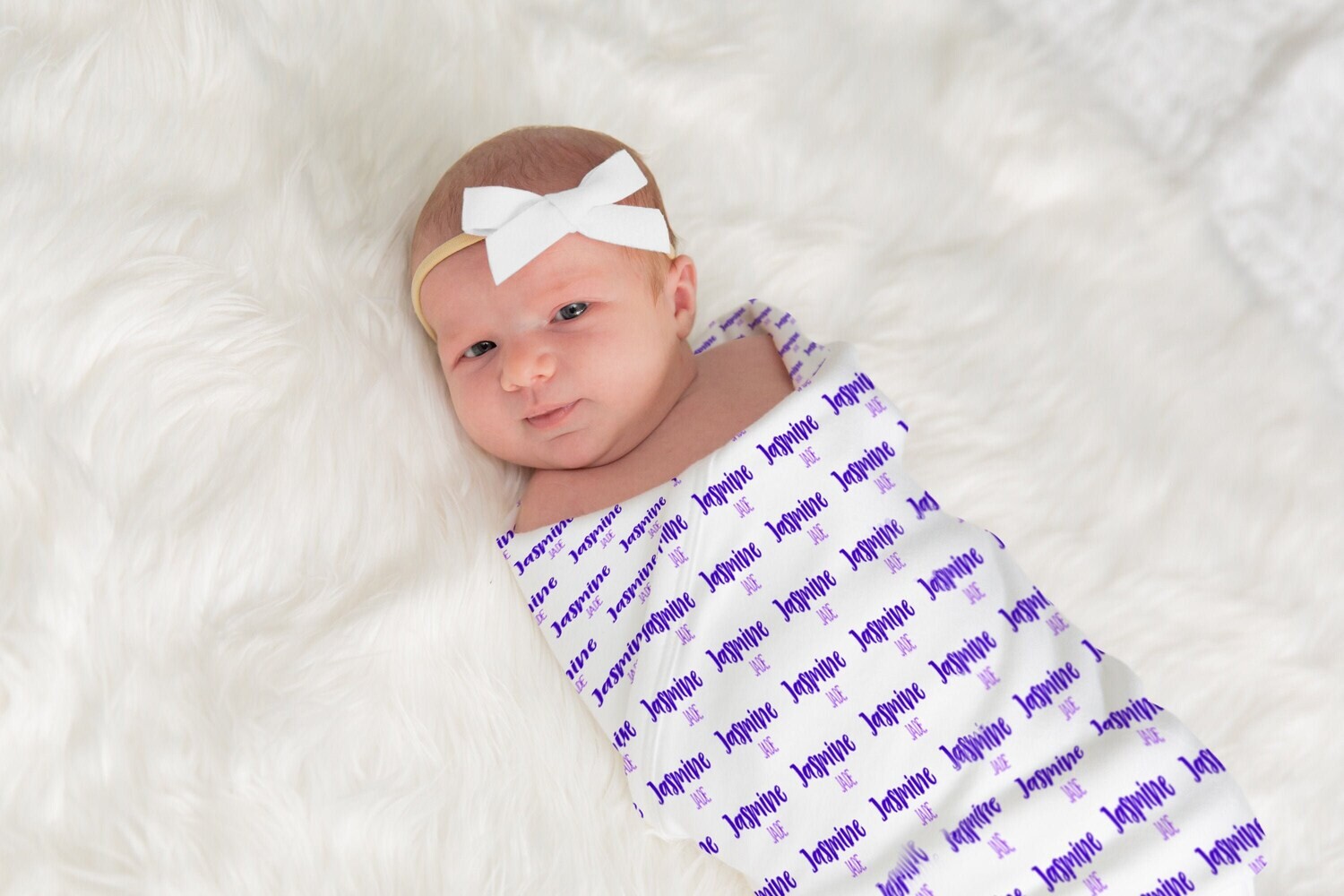 Personalized Baby Girl Purple Custom Name Swaddle Blanket Gift Idea For Newborn, Baby Shower Gift Idea For Girl, Purple Baby Photo Prop Gift