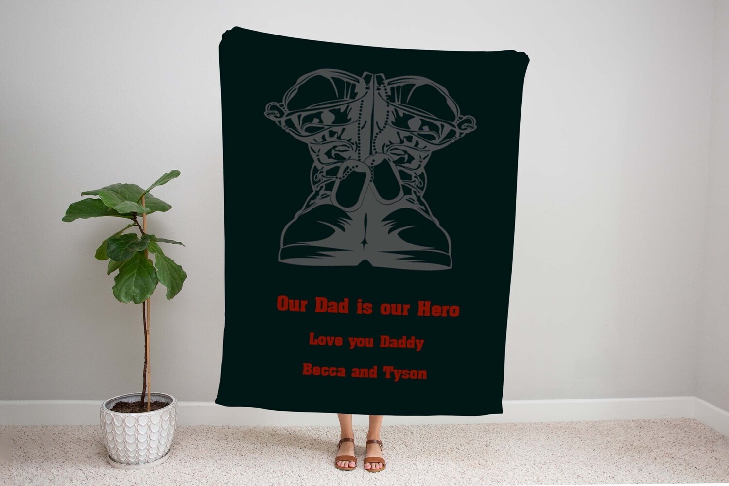 Customized Military Veteran Dad Fathers Day Blanket Gift Idea For Him, Soldier Fathers Day Gift Idea, Blanket For Veteran Dad, Hero Dad Gift