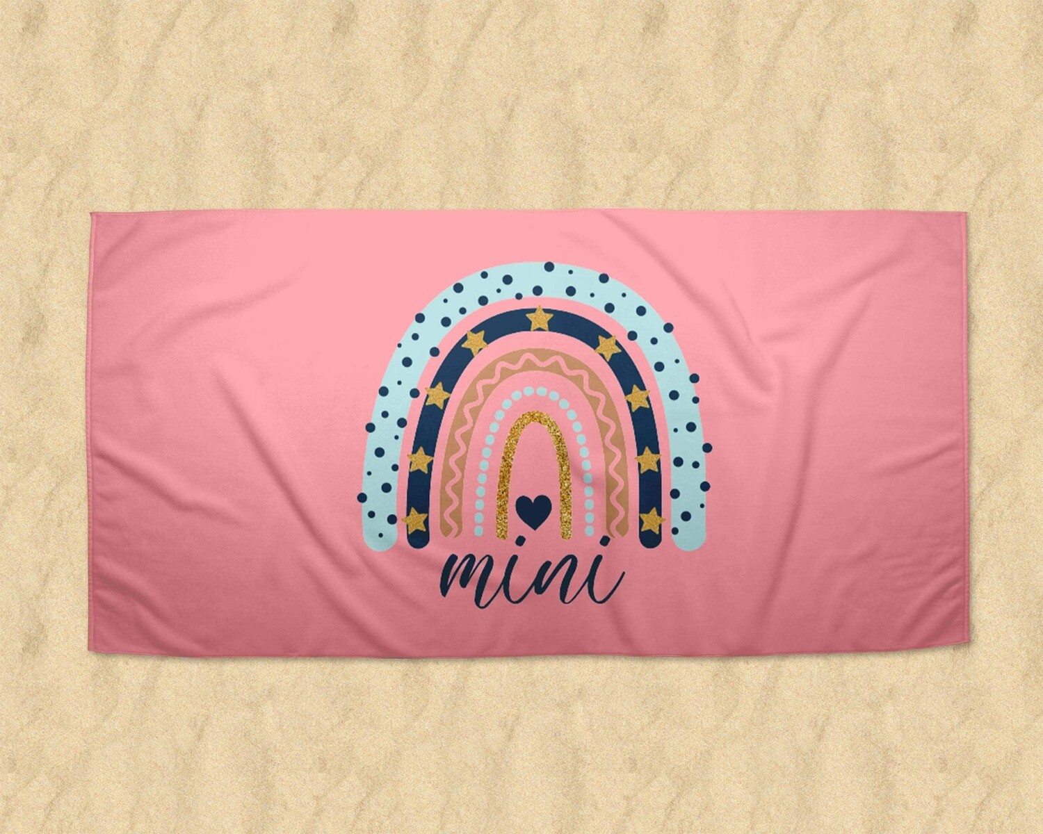 Mama And Mini Matching Rainbow Beach Towel , Mothers Day Towel, Mothers Day Gift, Summer Gift, Mothers Day Beach Ideas, Child Name Towel