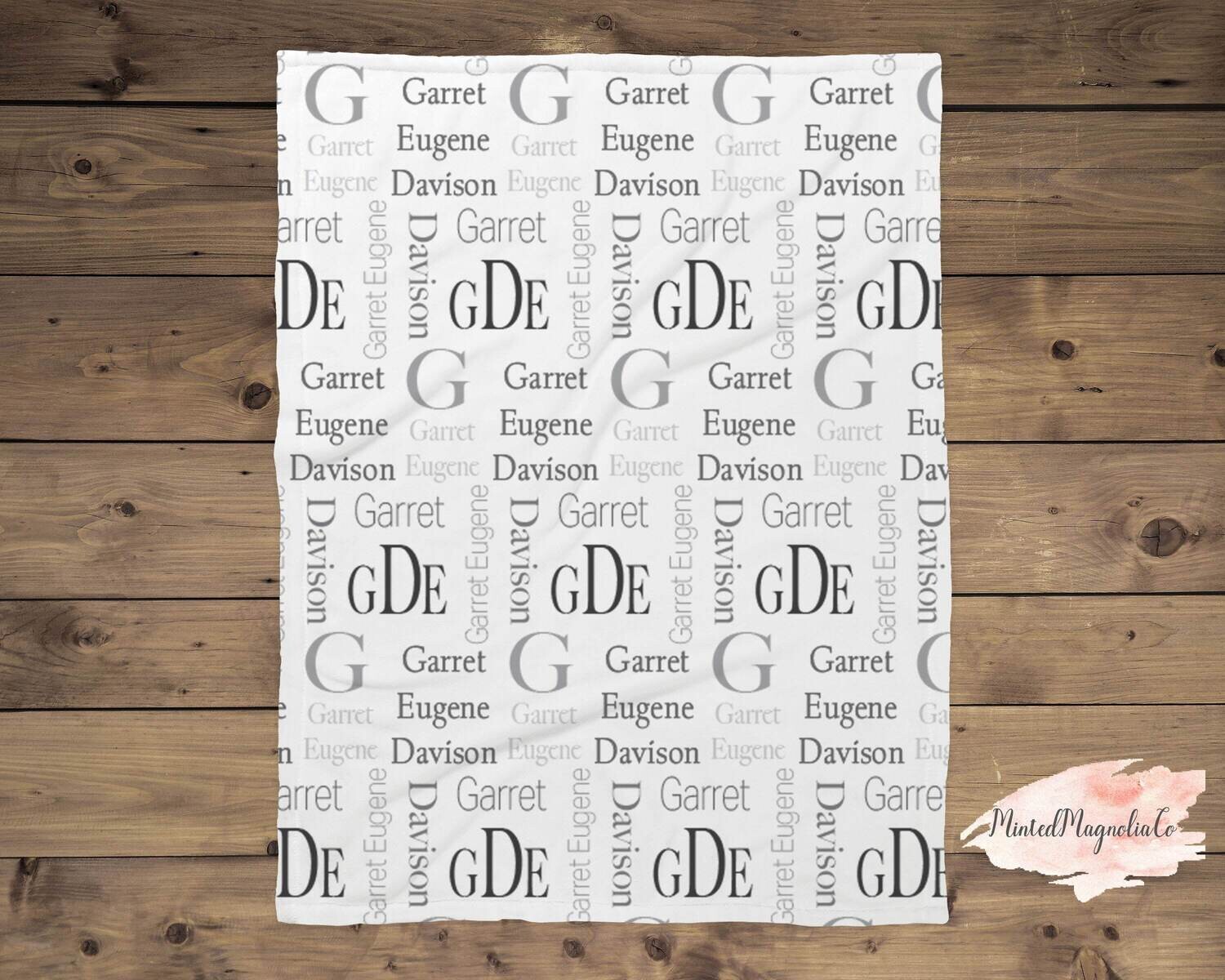 Personalized Grey Baby Blanket With Name, Kid Name Blanket, Blanket With Kid Name, Custom Name Blanket, Gray Personalized Neutral Name Gift