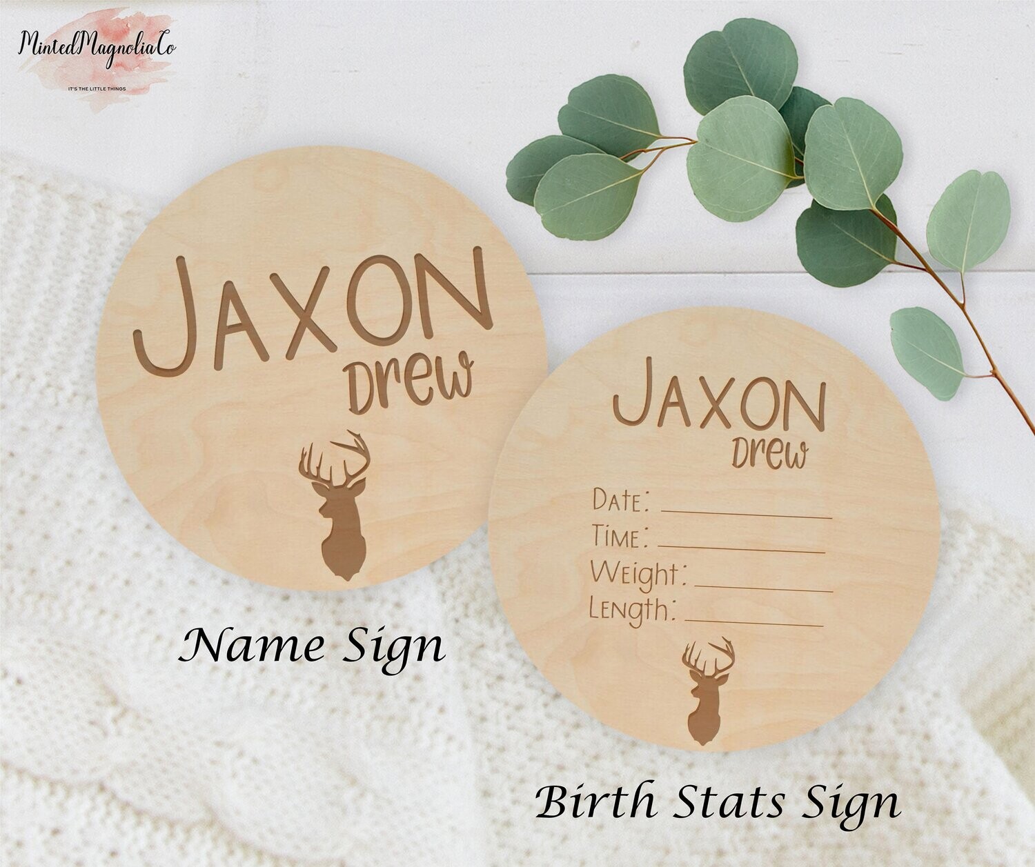 Personalized Newborn Deer Birth Stats Sign, Birth Stats Sign, Announcement Sign, Custom Birth Sign, Personalized Birth Announcement Sign