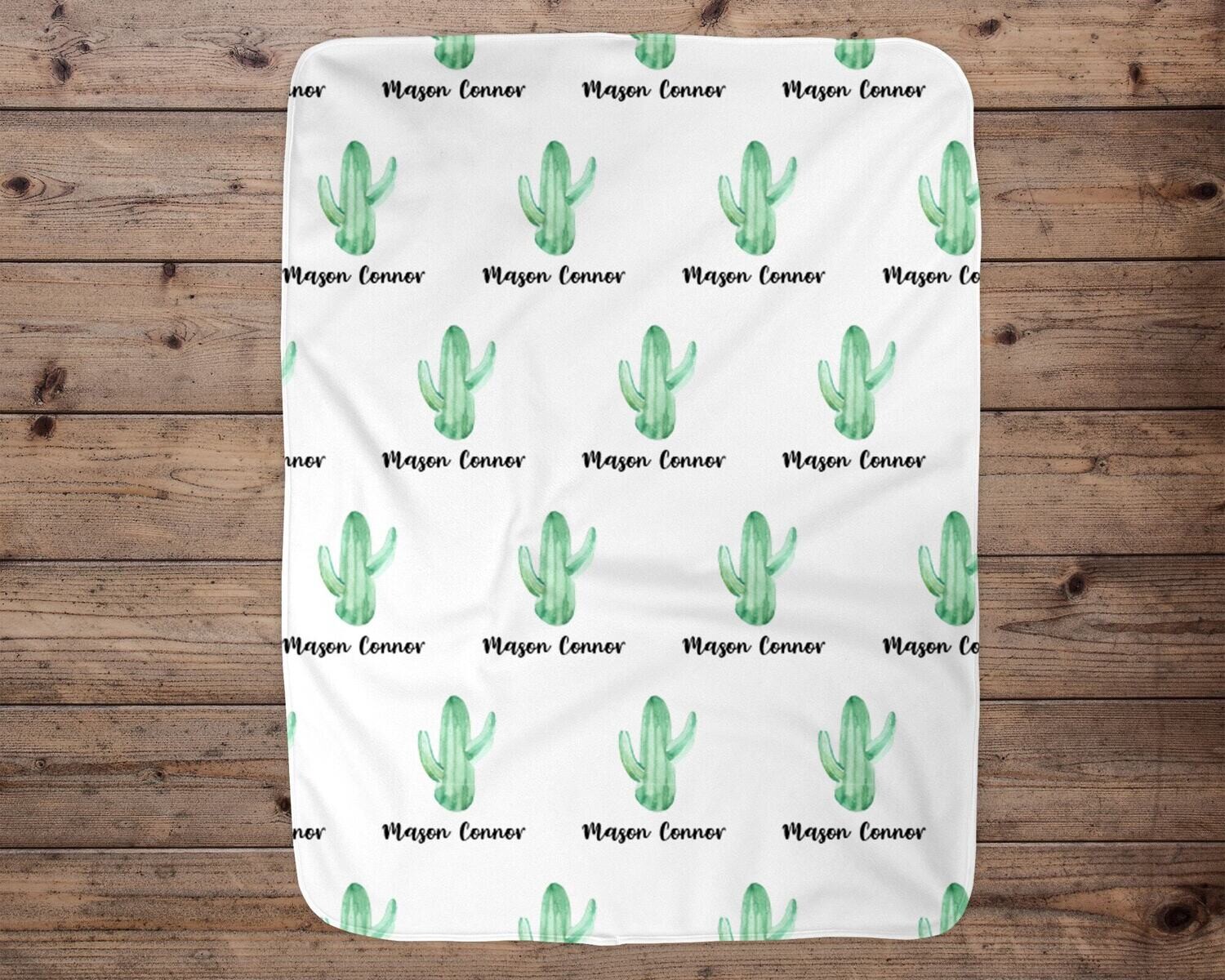 Personalized Baby Blanket, Baby Blanket, Name Baby Blanket, Boy Baby Gift, Cactus, Swaddle Blanket, Blanket Girl, Boy, Pattern, Unisex, Boy
