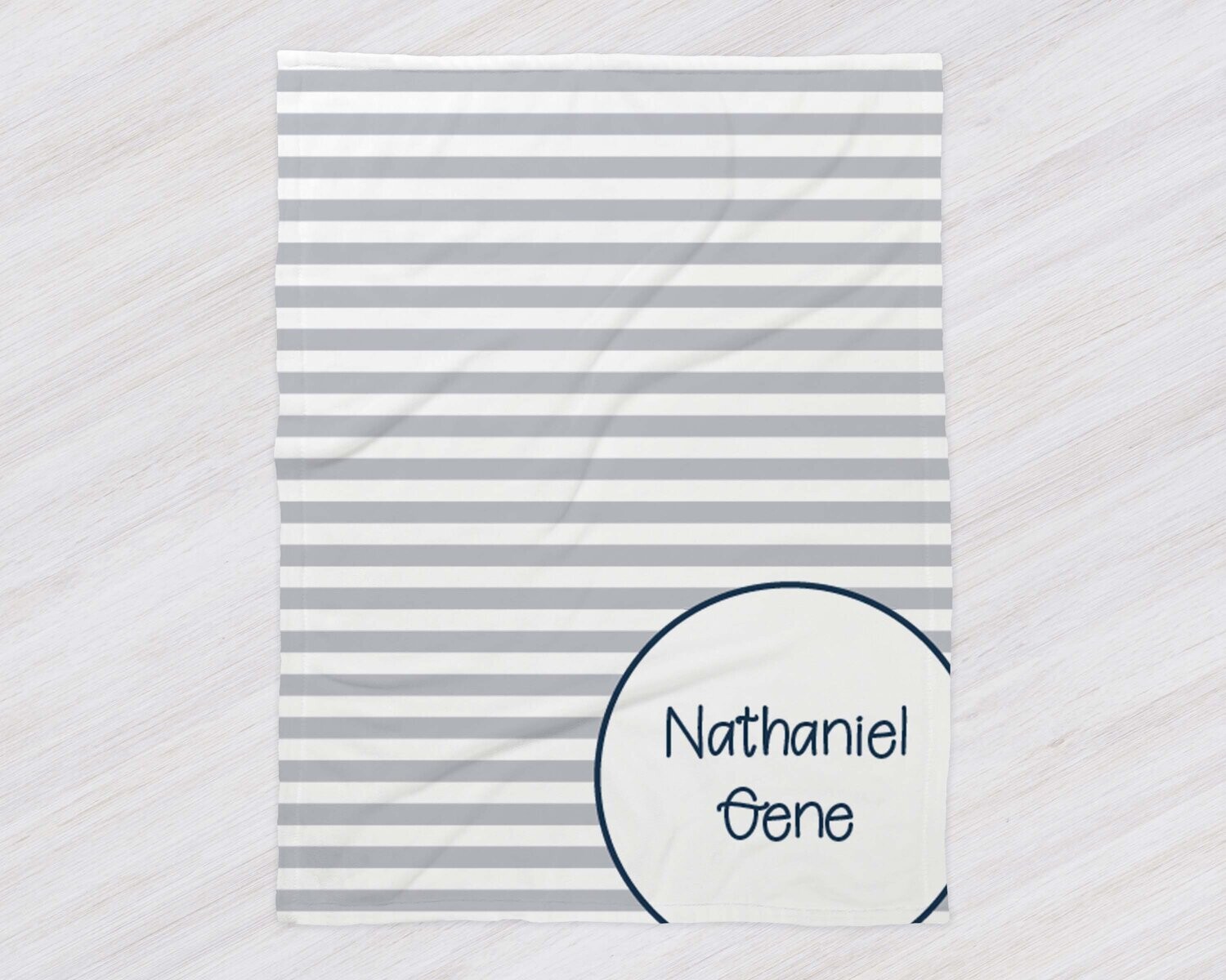 Personalized Baby Gender Neutral Gray And Blue Striped Name Blanket, Baby Blanket, Name Baby Blanket, Baby Gift, Minky Blanket, Blanket Gift