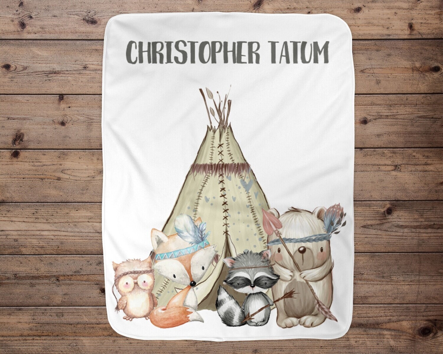Custom Baby Blanket, Baby Blanket, Name Baby Blanket, Woodland Baby Gift, Boy Baby, Forest Animals, Blanket, Baby Gift, Baby Boy, Boy, Wild