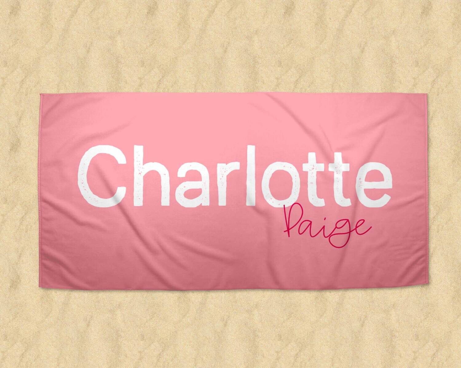 Personalized Pink Name Beach Towel, Girls Beach Towel Gift Idea, Mothers Day Gift, Summer Gift, Beach Idea, Child Name Towel, Teen Beach