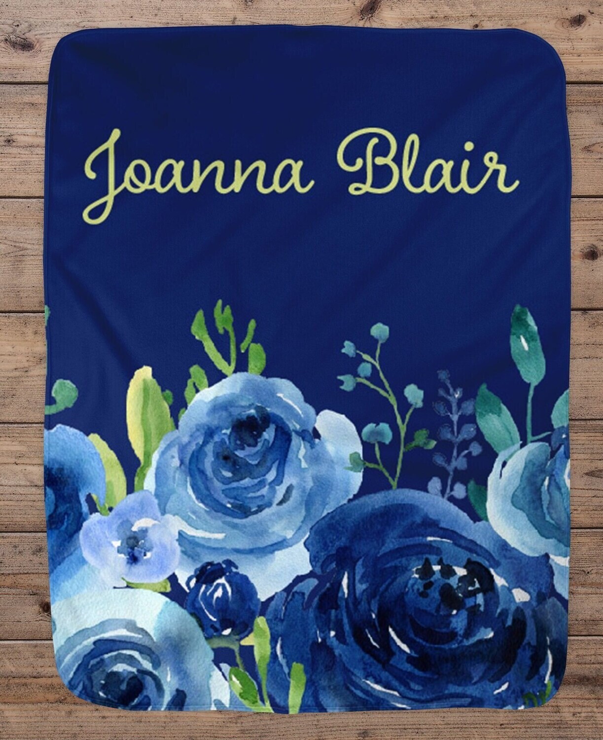 Custom Baby Blanket, Baby Blanket, Name Baby Blanket, Baby Gift, Minky Baby, Blue Floral Blanket, Floral Blanket, Floral Bedding, Lovey