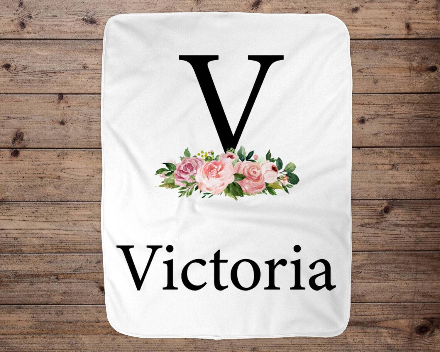 Personalized Baby Girl Blanket, Baby Blanket, Name Baby Blanket, Girl Baby Gift, Floral, Swaddle, Blanket Girl, Pink, Flower, Name Blanket