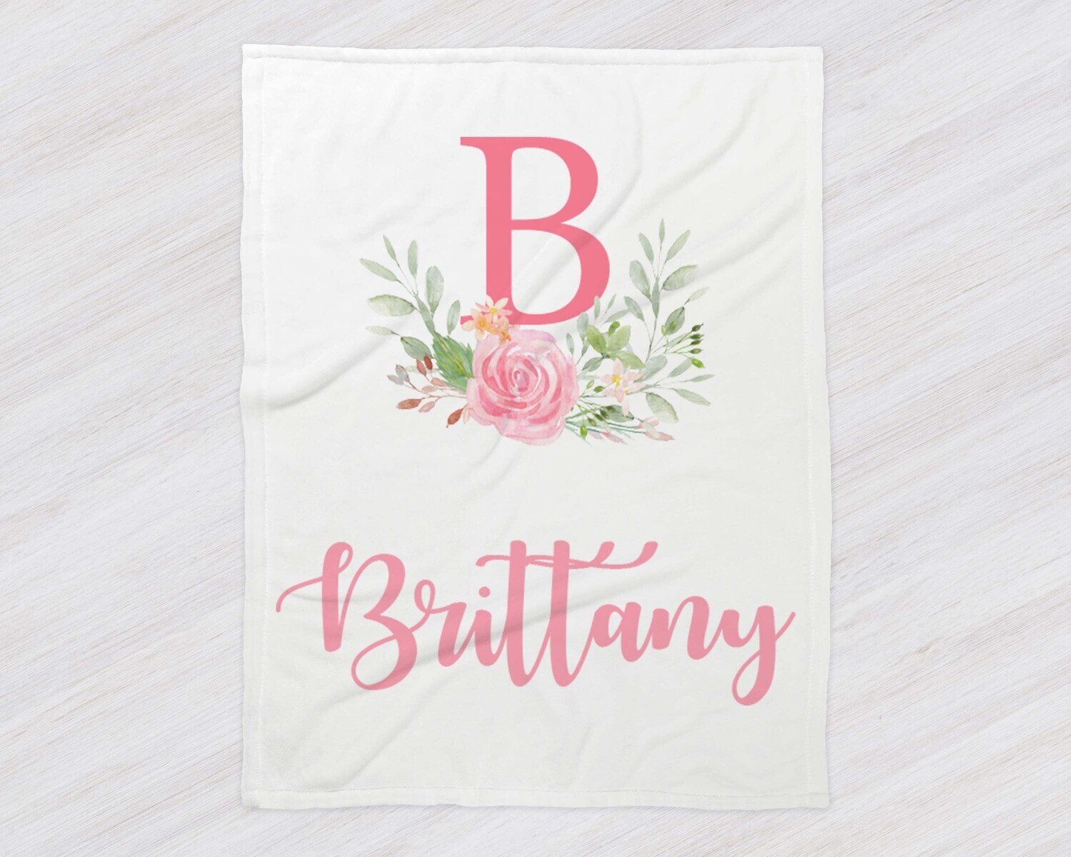 Personalized Baby Girl Blanket, Baby Blanket, Name Baby Blanket, Girl Baby Gift, Floral, Swaddle, Blanket Girl, Pink, Flower, Name Blanket