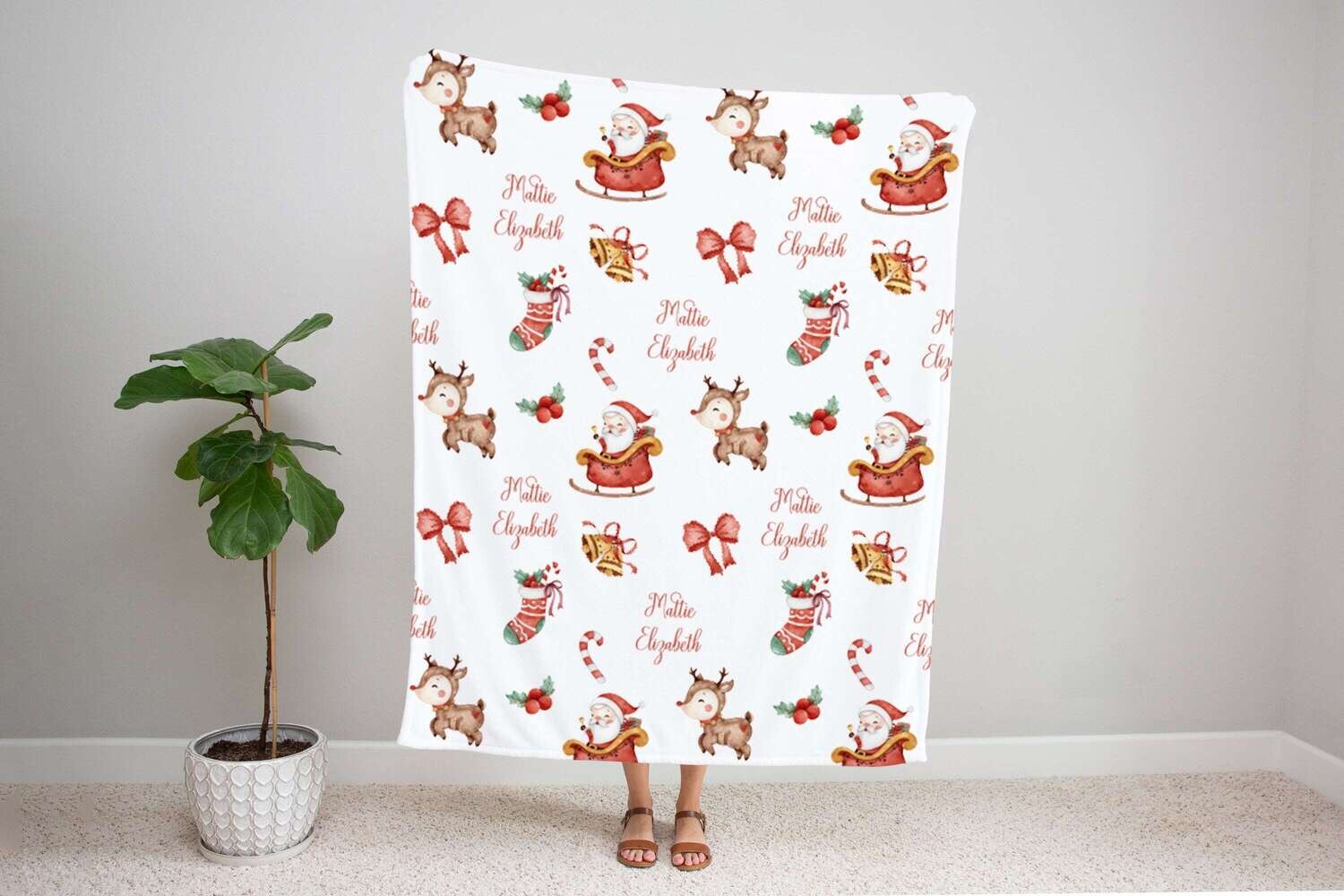 Personalized Baby Blanket, Baby Blanket, Name Blanket, Baby Gift, Christmas, Christmas Baby, Blanket , Girl Christmas, Happy Holidays, Girl