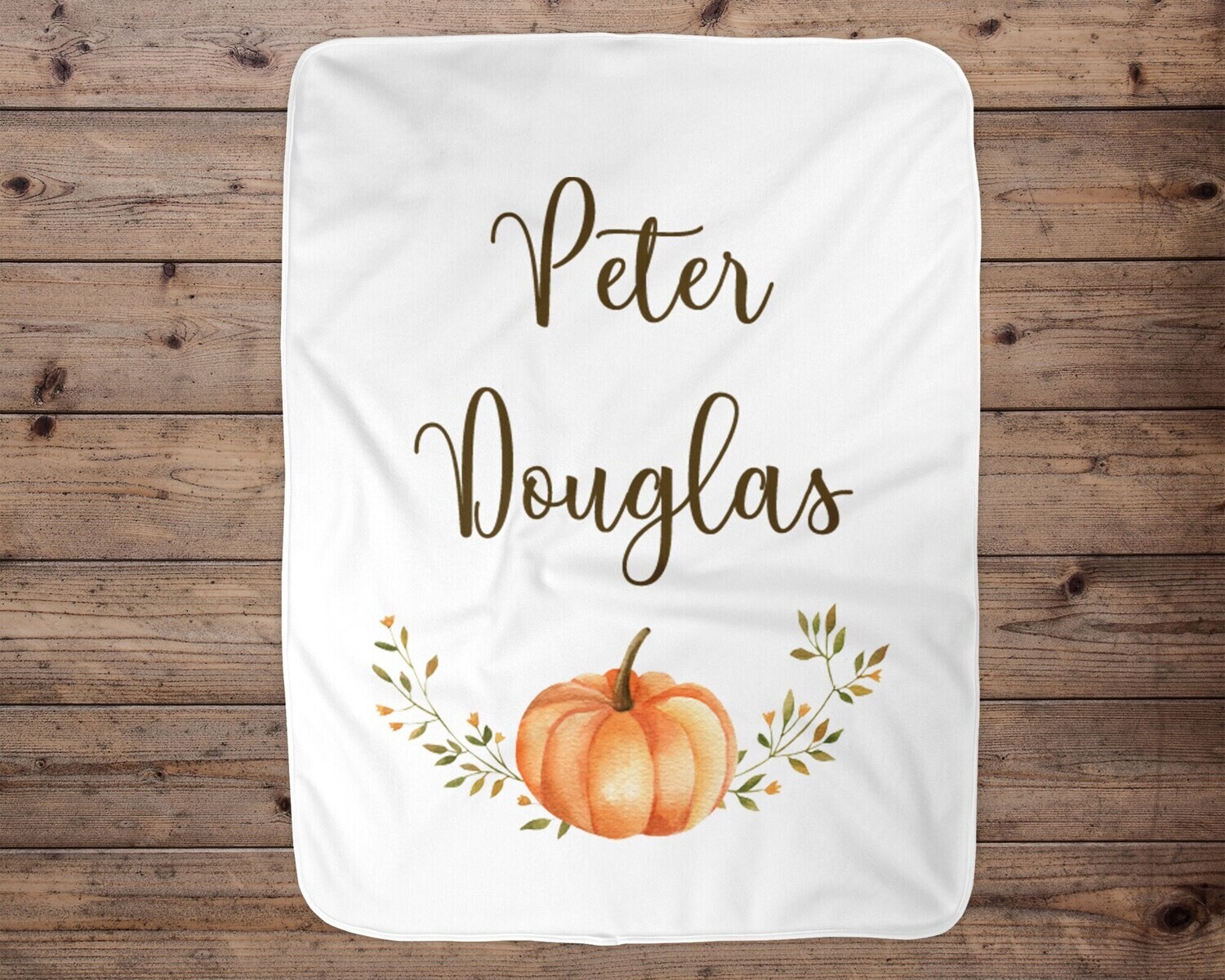 Personalized Baby Blanket, Baby Blanket, Name Blanket, Unisex Baby Gift, Pumpkin, Swaddle Blanket, Blanket Girl, Girl, Boy, Fall, Autumn