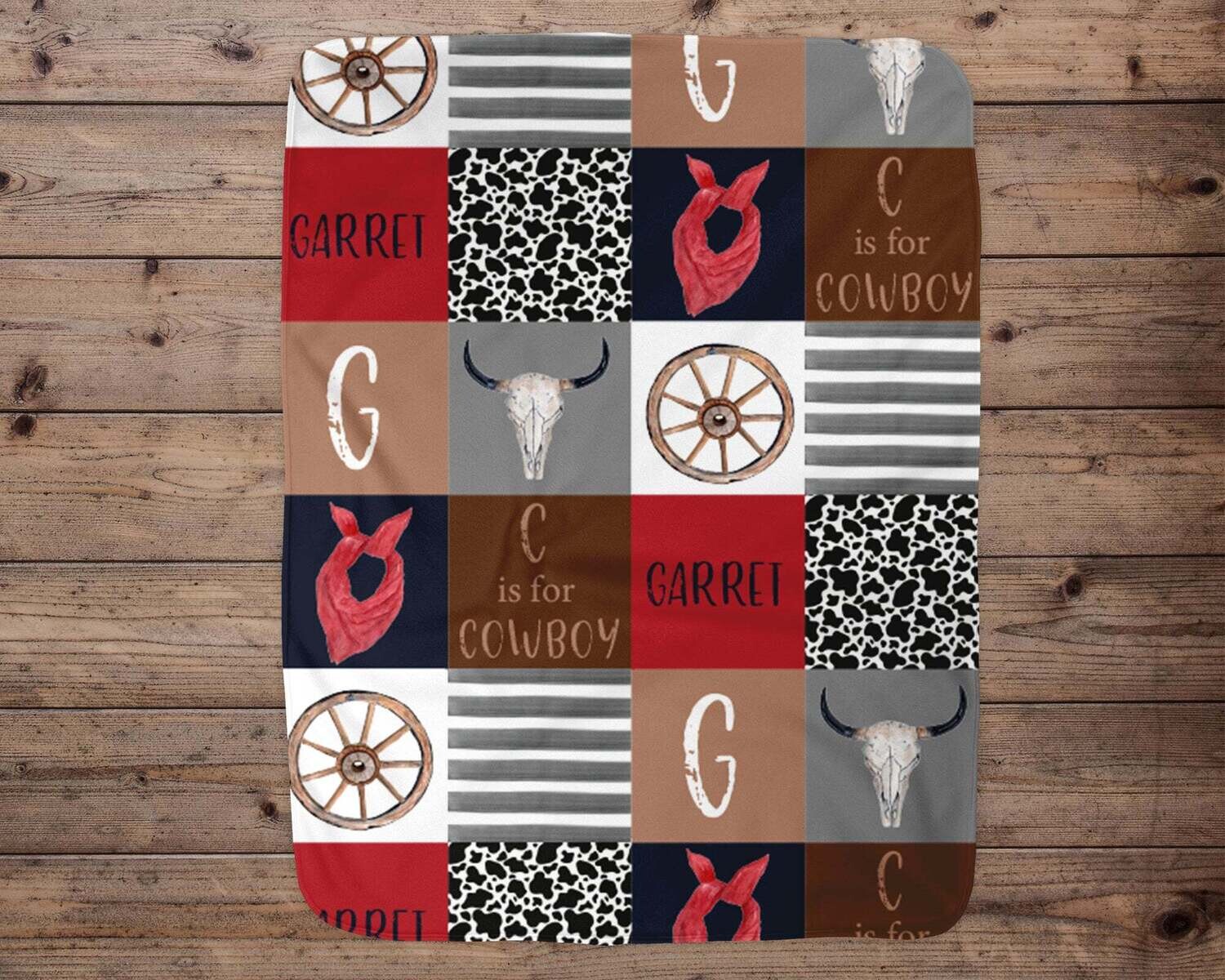 Custom Baby Blanket, Baby Blanket, Name Baby Blanket, Cowboy Baby Gift, Minky Baby, Western Blanket, Cow, Blanket, Baby Gift, Baby Boy, Boy
