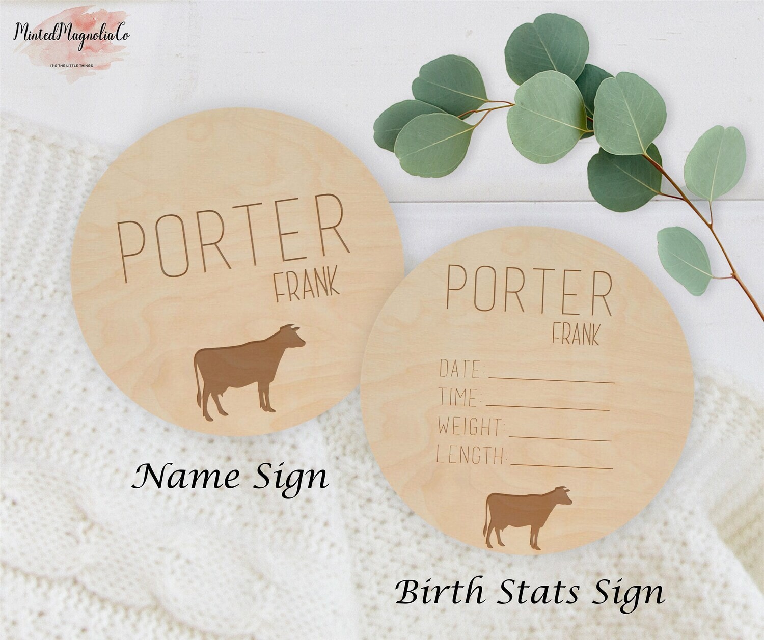 Personalized Cow Birth Stats Sign, Birth Stats Sign, Announcement Sign, Custom Birth Sign, Personalized Birth Announcement Sign, Cow Sign
