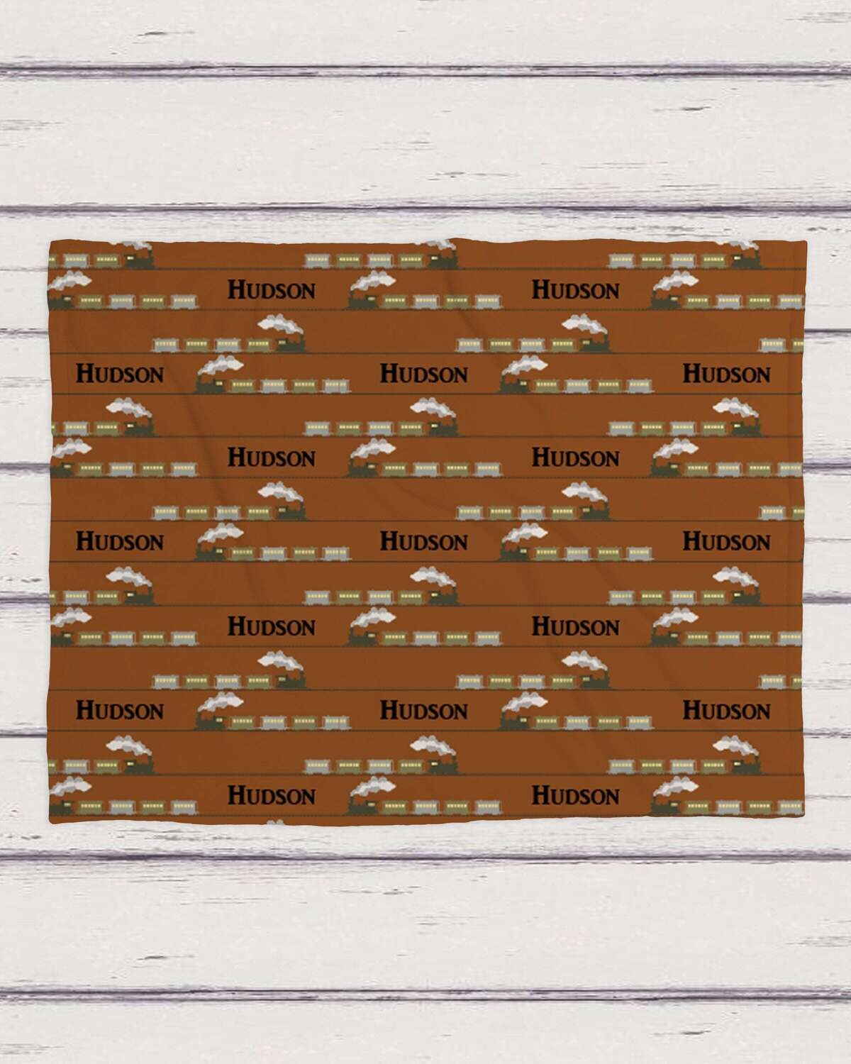 Customized Boy Steam Engine Train Personalized Baby Boy Blanket, Transportation Blanket Boy Name Vehicle Blanket, Boy Train Blanket