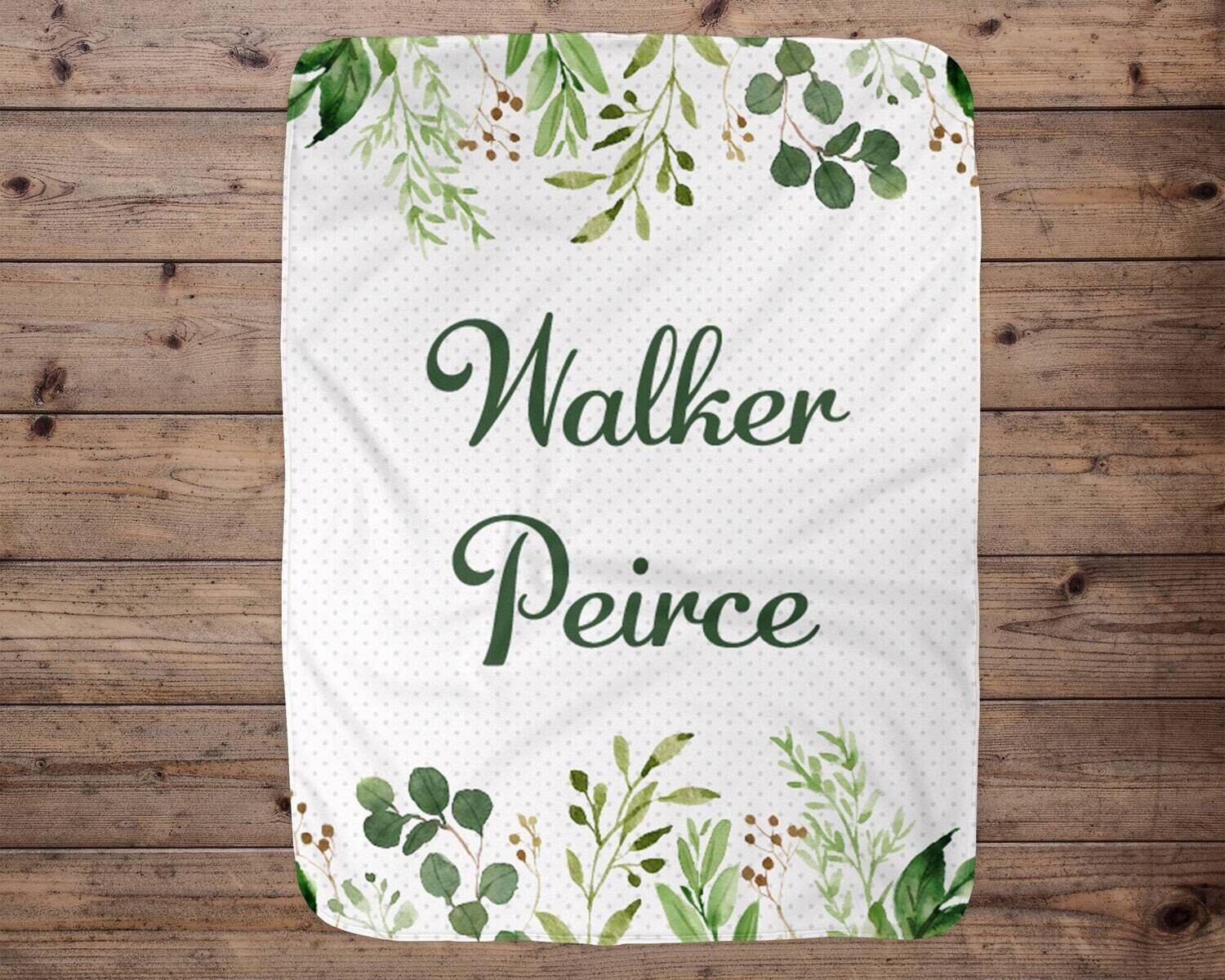 Boy Custom Baby Blanket, Baby Blanket, Name Baby Blanket, Unique Baby Gift, Baby, Woodland, Baby Boy, Forest, Green, Unisex, Swaddle, Baby