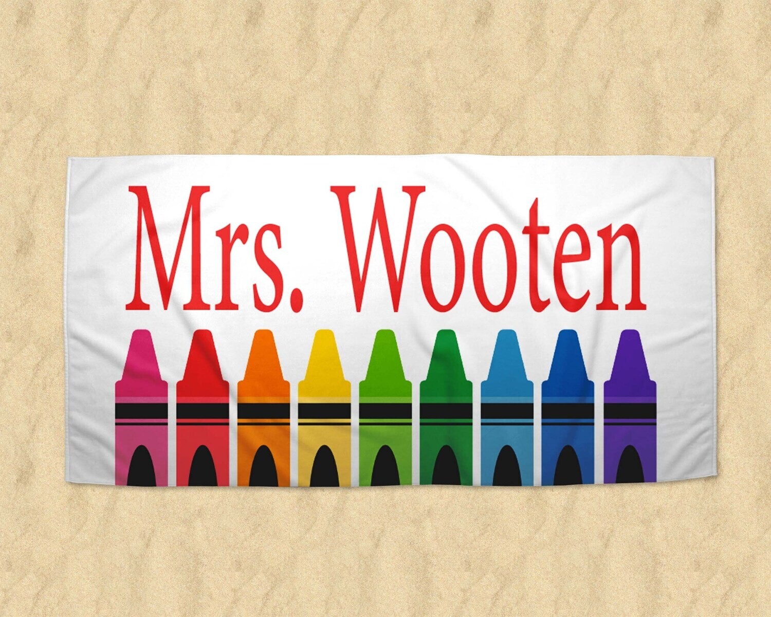 Personalized Teacher Appreciation Beach Towel, End Of Year Teacher Gift, Teacher Summer Gift, Customized Teacher Towel For Summer Vacation