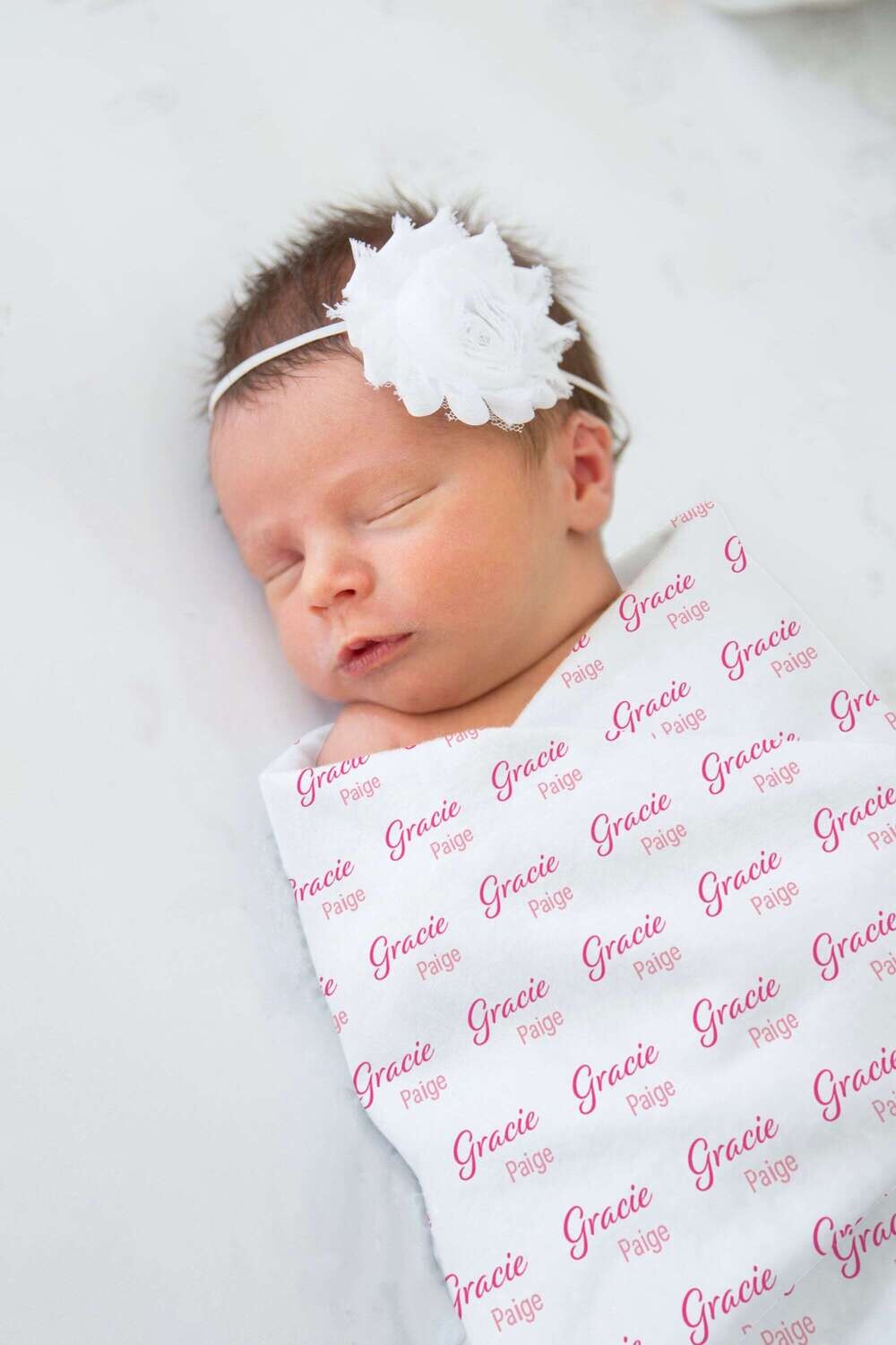Personalized Baby Girl Pink Custom Name Swaddle Blanket Gift Idea For Newborn, Baby Shower Gift Idea For Girl, Pink Newborn Photo Shoot Prop