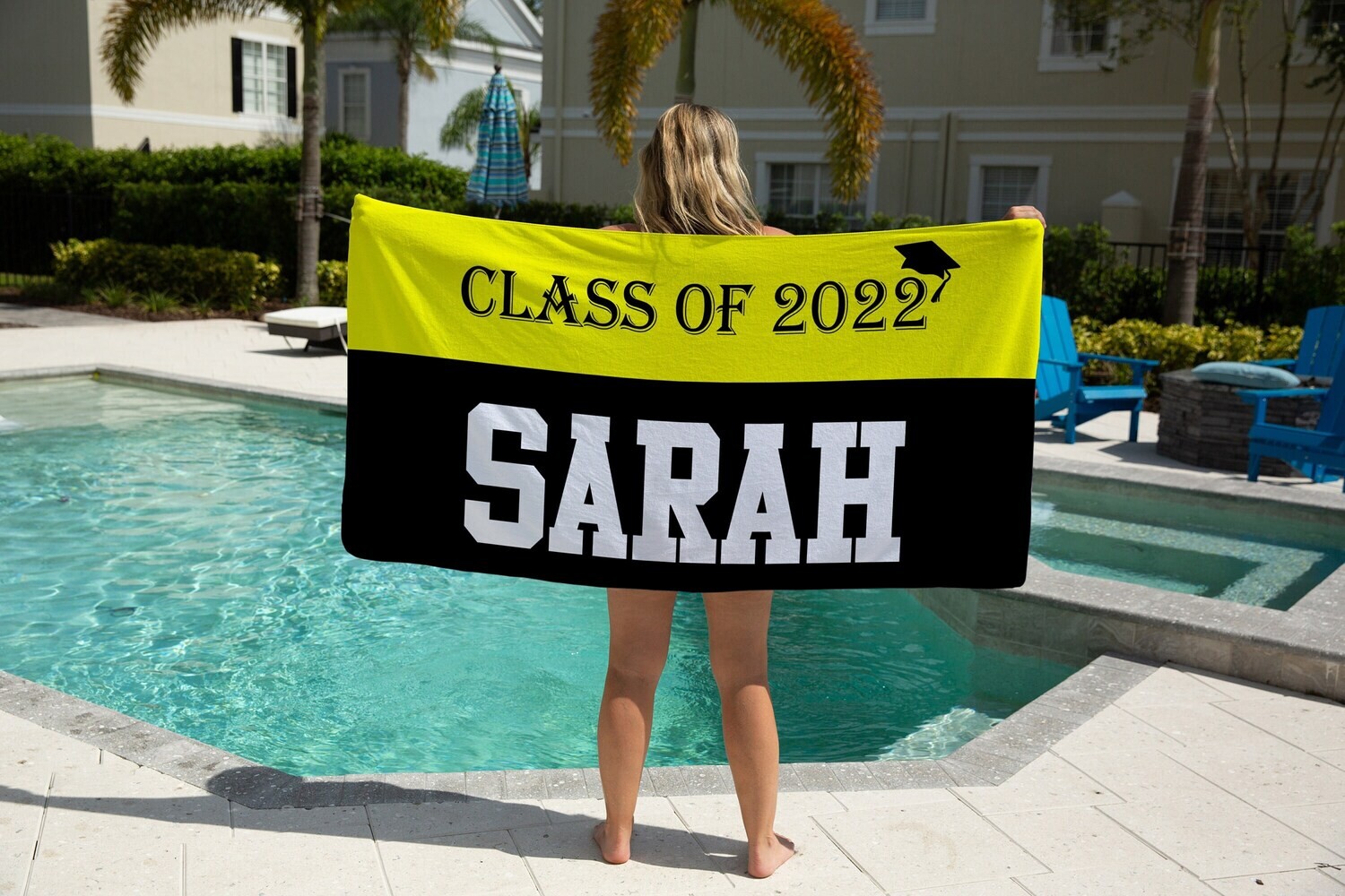 Personalized Graduation Name Beach Towel, Graduation Beach Towel Gift Idea, College Beach Gift, Summer Gift, Beach Idea, Graduate Name Towel