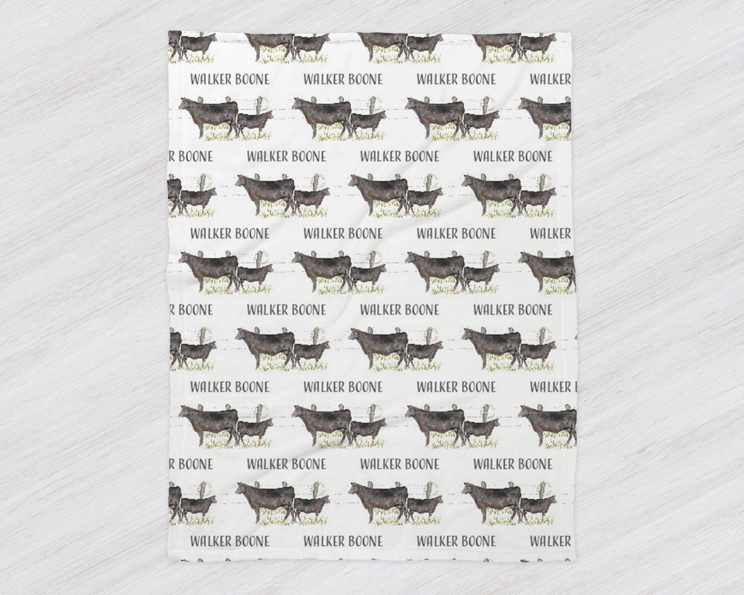 Personalized Angus Cow Boy Western Blanket, Baby Blanket, Name Baby Blanket, Baby Gift, Baby, Angus Cow Blanket, Toddler Cowboy Name Blanket