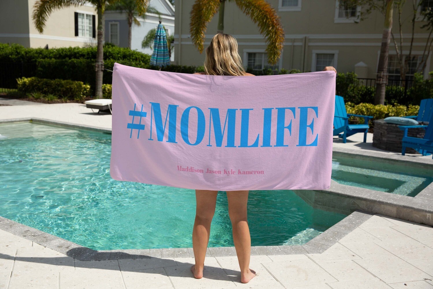 Personalized Pink Mom And Kid Beach Towel, Mothers Day Towel, Mothers Day Gift, Summer Gift, Mothers Day Beach Ideas, Children Name Towel