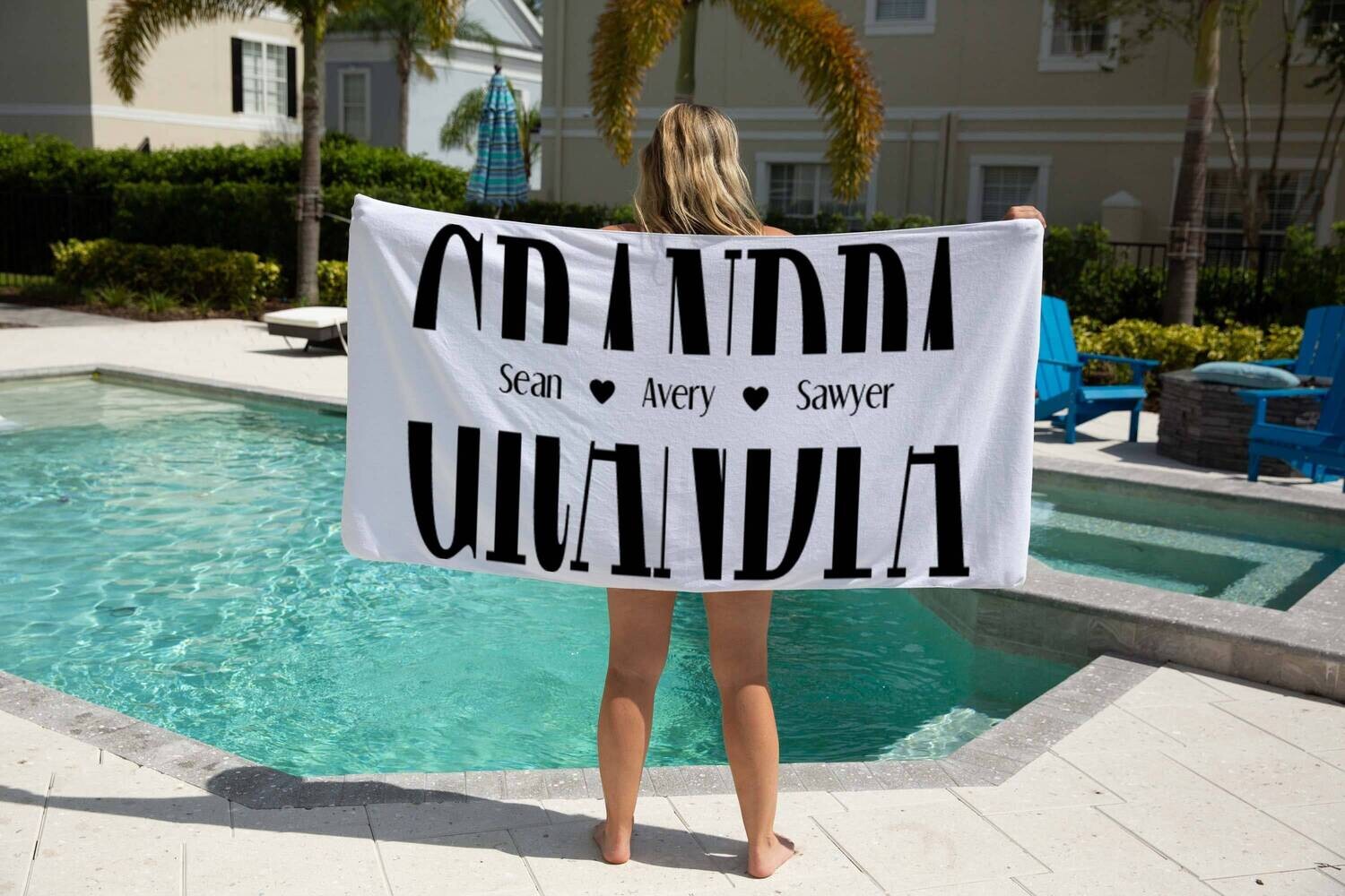 Personalized Grandpa Beach Towel, Fathers Day Towel, Fathers Day Gift, Summer Gift, Fathers Day Idea, Beach Ideas, Fathers Day, Kid Name