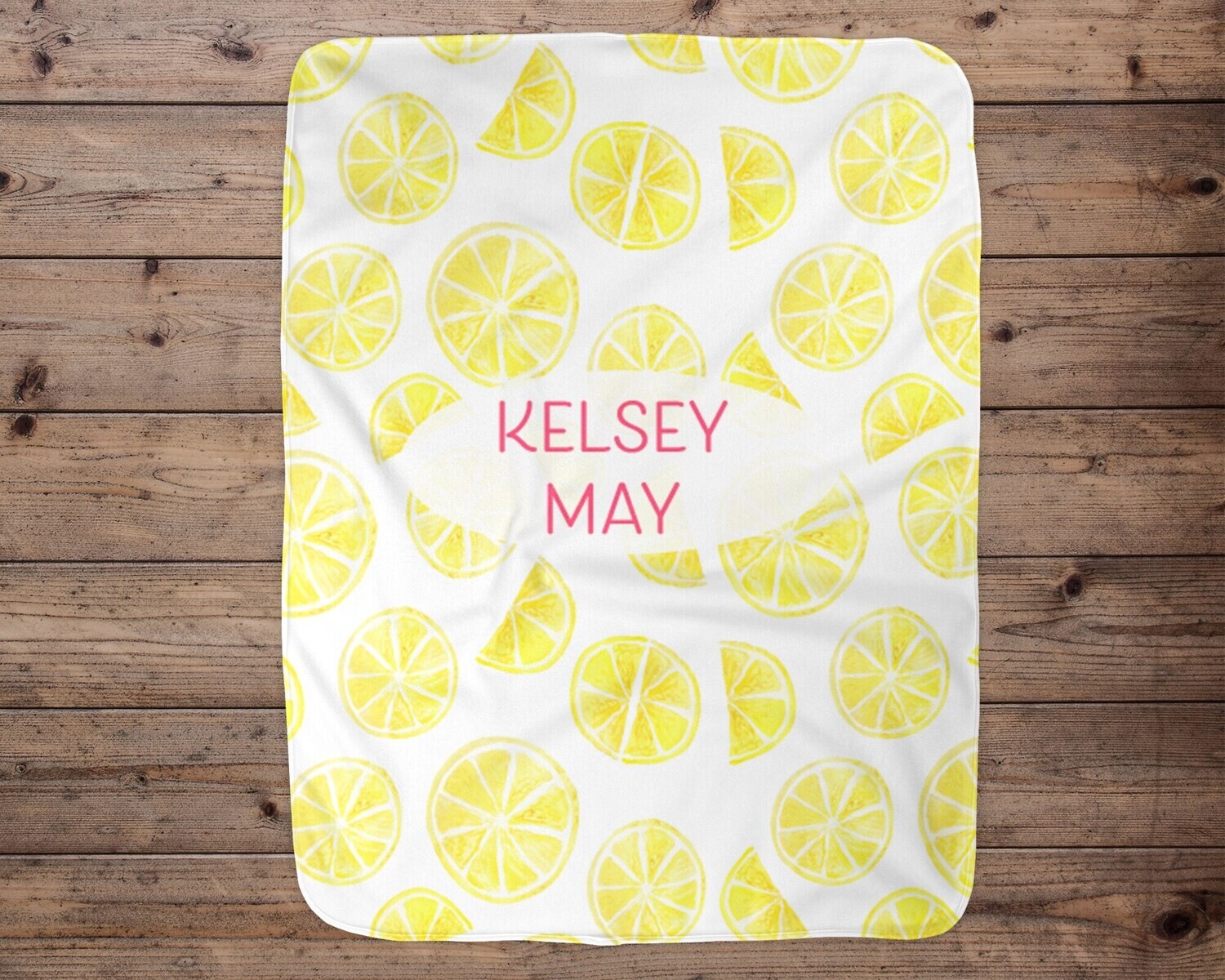 Personalized Baby Girl Blanket, Baby Blanket, Name Baby Blanket, Unique Baby Gift, Fruit, Lemon Blanket, Blanket Girl, Lemon, Girl, Summer