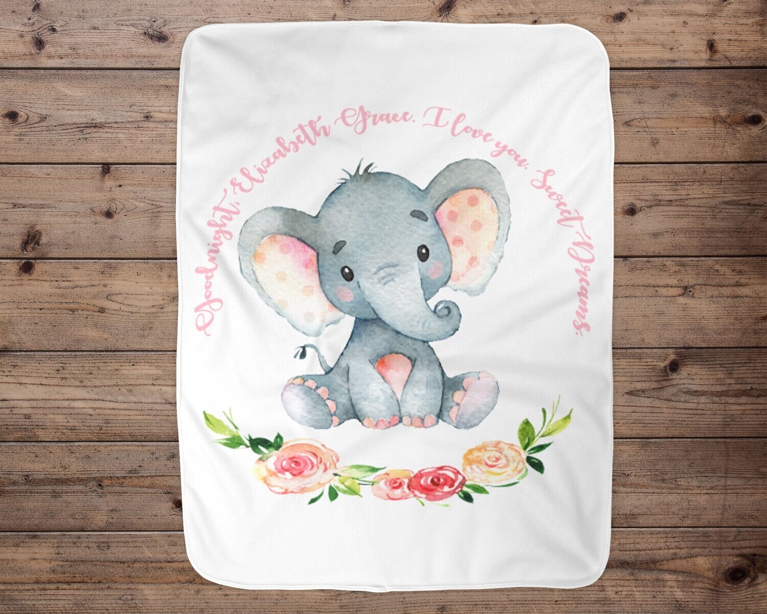 Personal Message Blanket, Baby Shower Gift, Personalized Gift, Custom For Baby, Note Blanket, Elephant, Custom Message, Baby Message Blanket