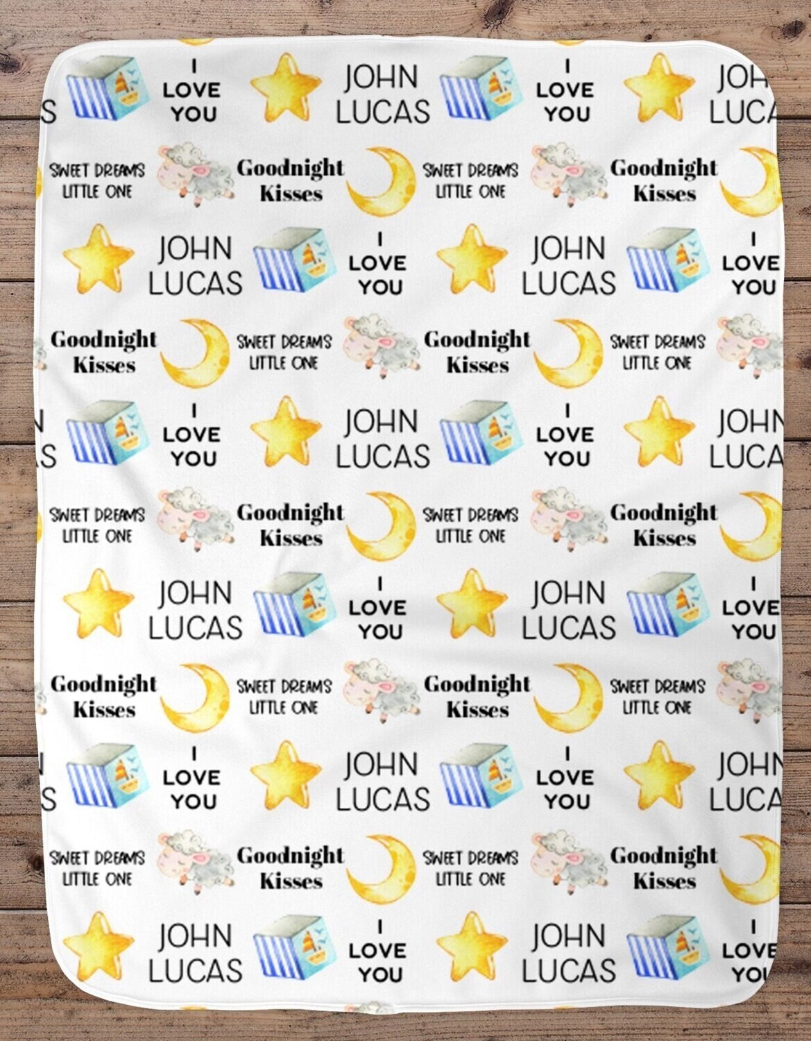 Personalized Baby Boy Blanket, Baby Blanket, Name Baby Blanket, Unique Baby Gift, Moon Baby, Goodnight Blanket, Sheep Blanket, Sheep Bedding