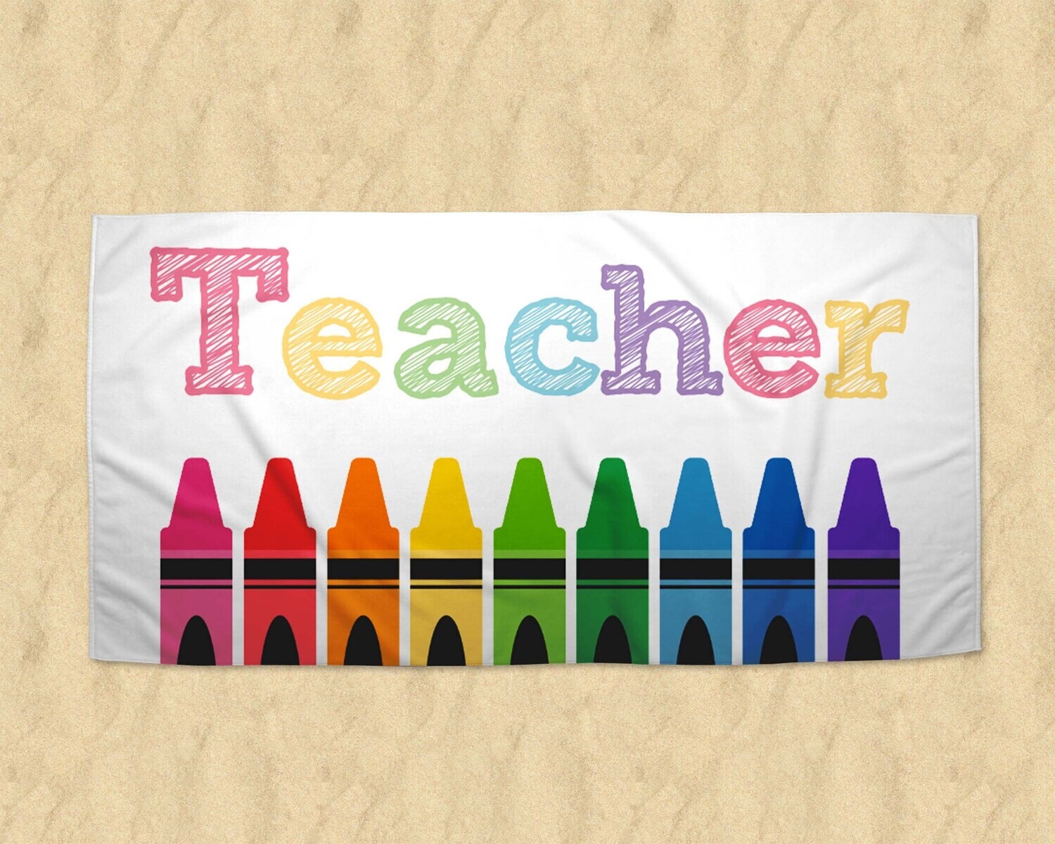 Teacher Appreciation Beach Towel, End Of Year Teacher Gift, Teacher Summer Gift, Student Gift Teacher Towel For Summer Vacation
