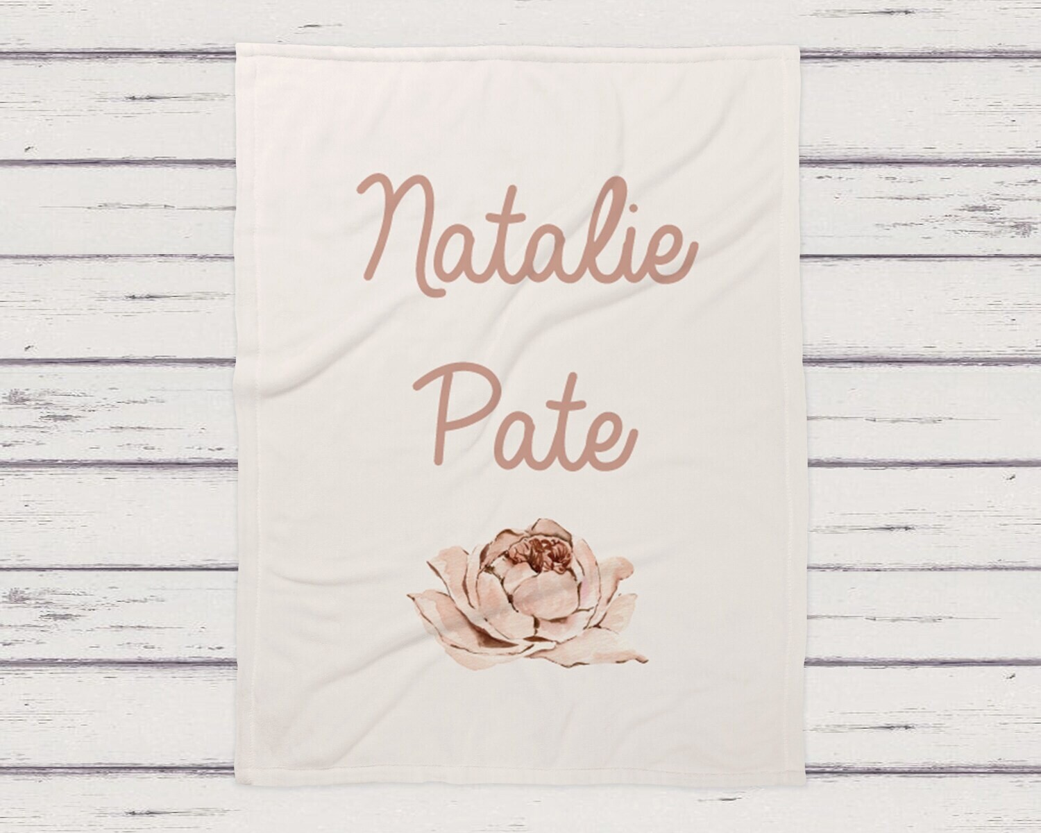 Customized Little Girl Pink Boho Floral Name Blanket, Baby Blanket, Mauve Pink Baby, Boho Blanket, Pink Floral Girl Blanket Gift, Elegant