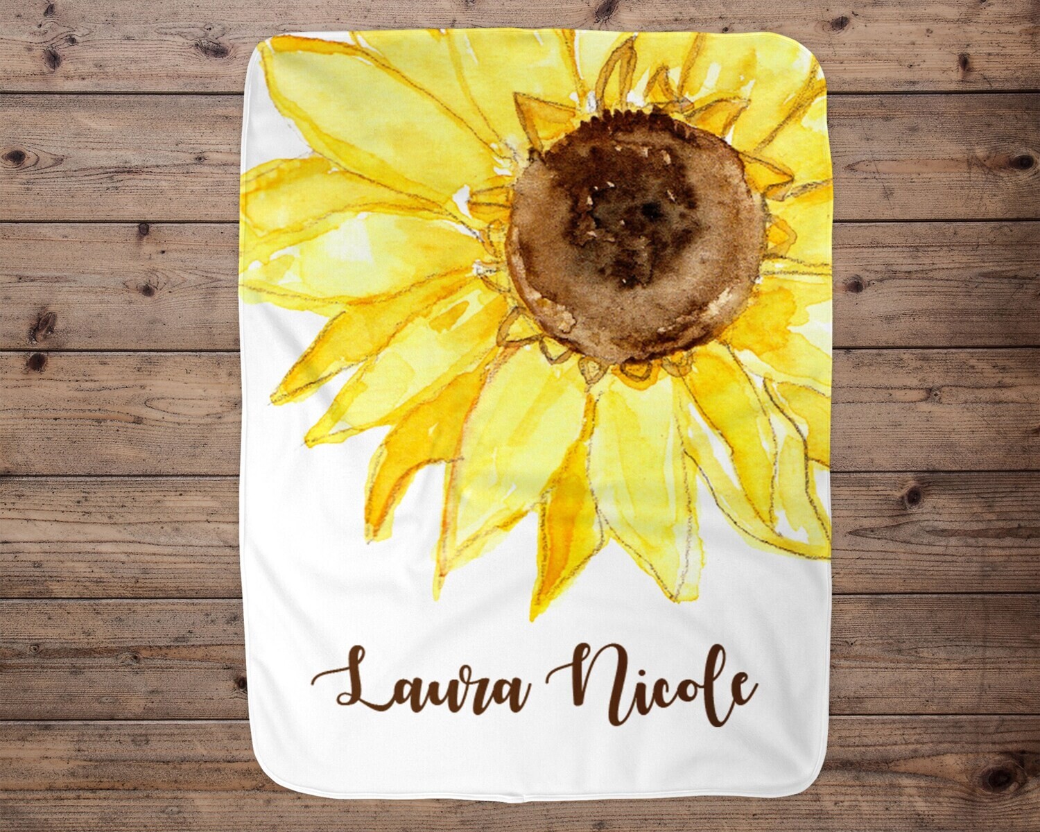 Personalized Baby Girl Blanket, Baby Blanket, Name Baby Blanket, Girl Baby Gift, Sunflower, Swaddle Blanket, Blanket Girl, Girl, Customized