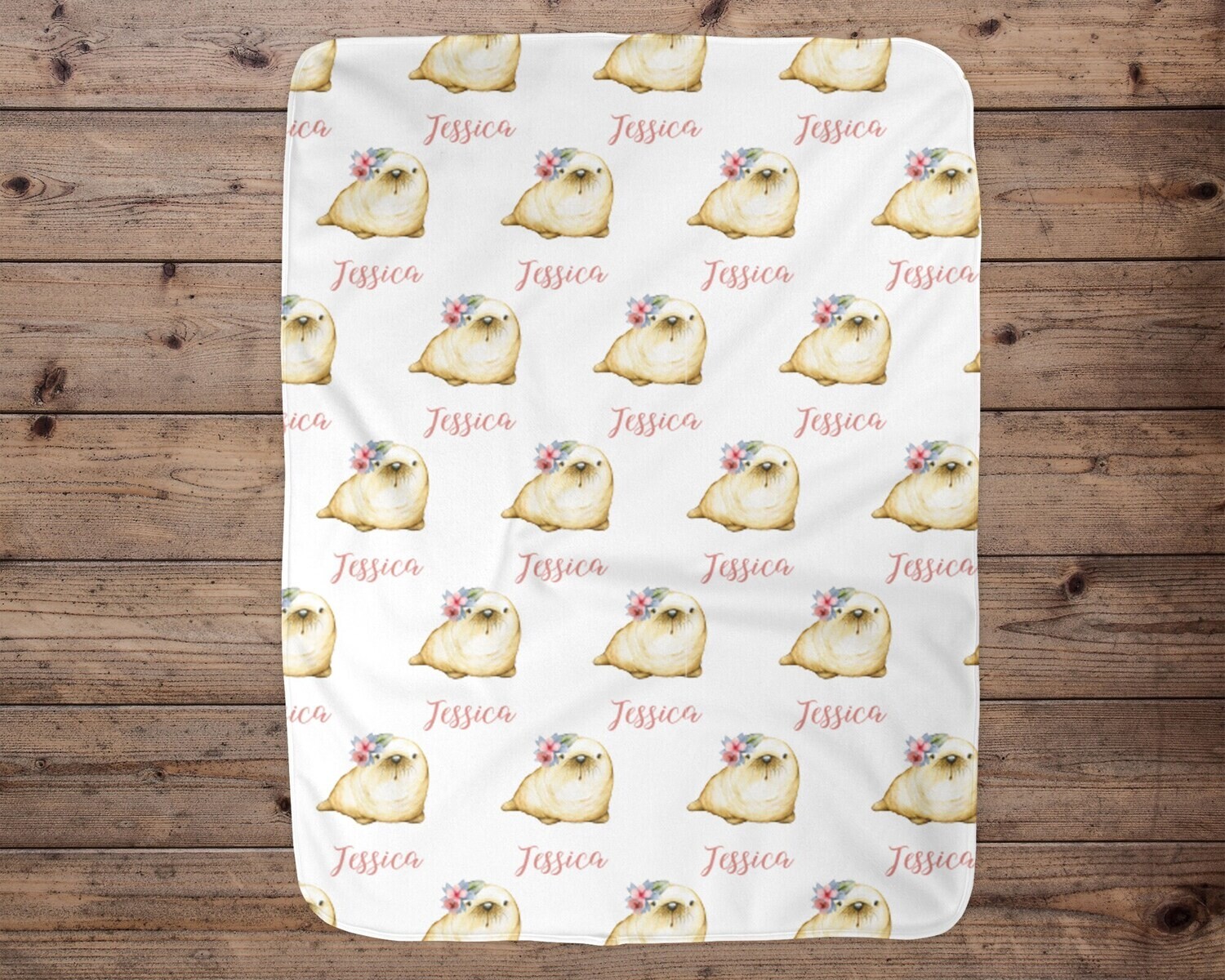 Walrus Personalized Baby Blanket, Baby Blanket, Name Blanket, Christmas, Swaddle Blanket, Blanket, Christmas, Girl Gift, Holiday, Baby Gift