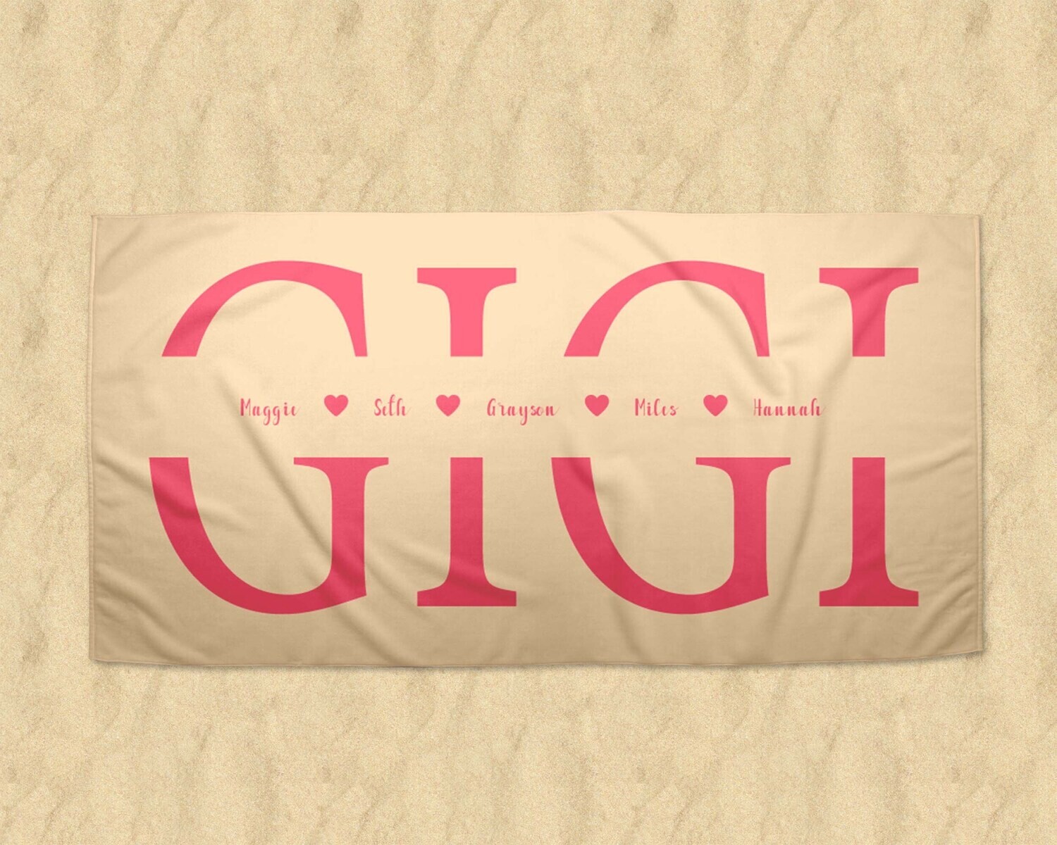 Personalized Grandma Beach Towel, Mothers Day Towel, Mothers Day Gift, Summer Gift, Mothers Day Idea, Beach Ideas, Grandchild Name Towel