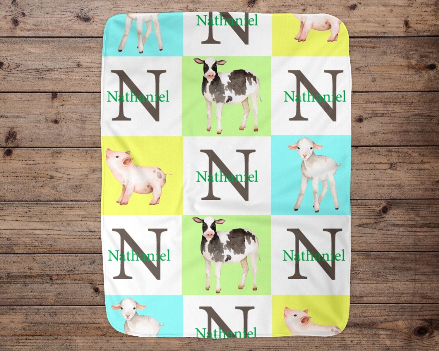 Custom Baby Blanket, Baby Blanket, Name Baby Blanket, Farm Baby Gift, Minky Baby, Farm Blanket, Cow, Blanket, Baby Gift, Baby Boy, Boy, Pig