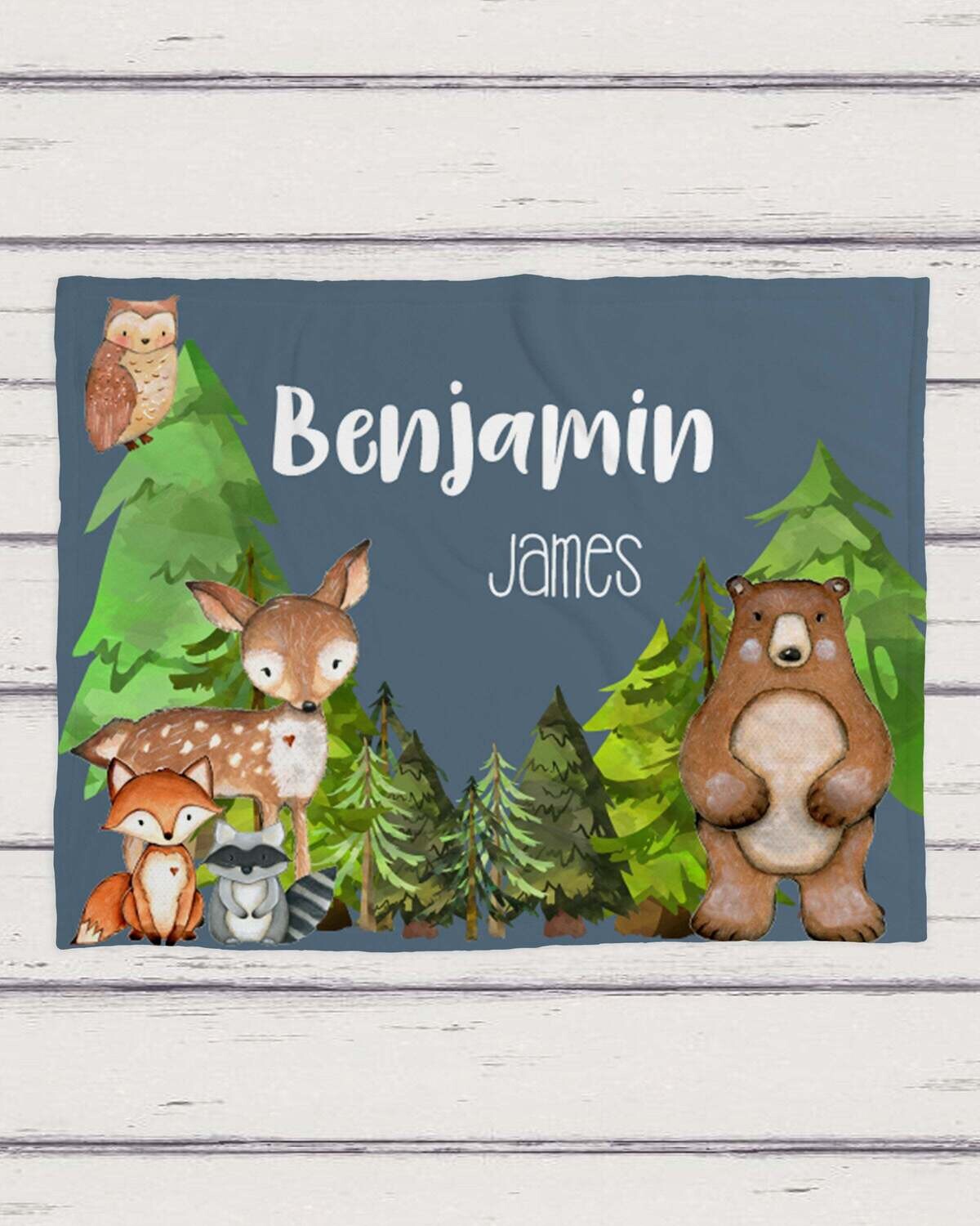 Custom Woodland Baby Blanket, Baby Blanket, Name Baby Blanket, Forest Animal Baby Gift, Minky Baby, Blanket, Woodland, Baby Boy, Boy, Wild