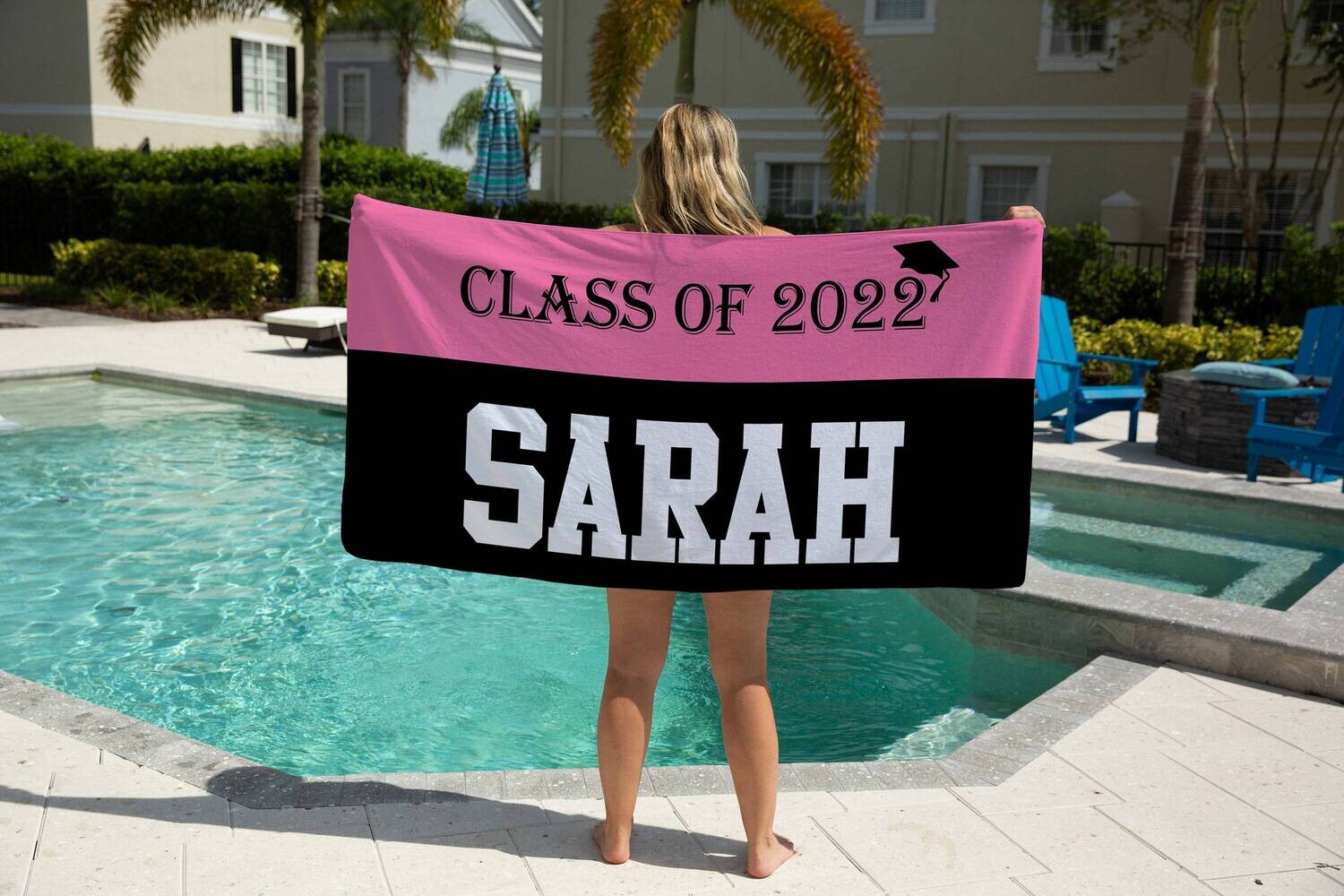 Personalized Graduation Name Beach Towel, Graduation Beach Towel Gift Idea, College Beach Gift, Summer Gift, Beach Idea, Graduate Name Towel