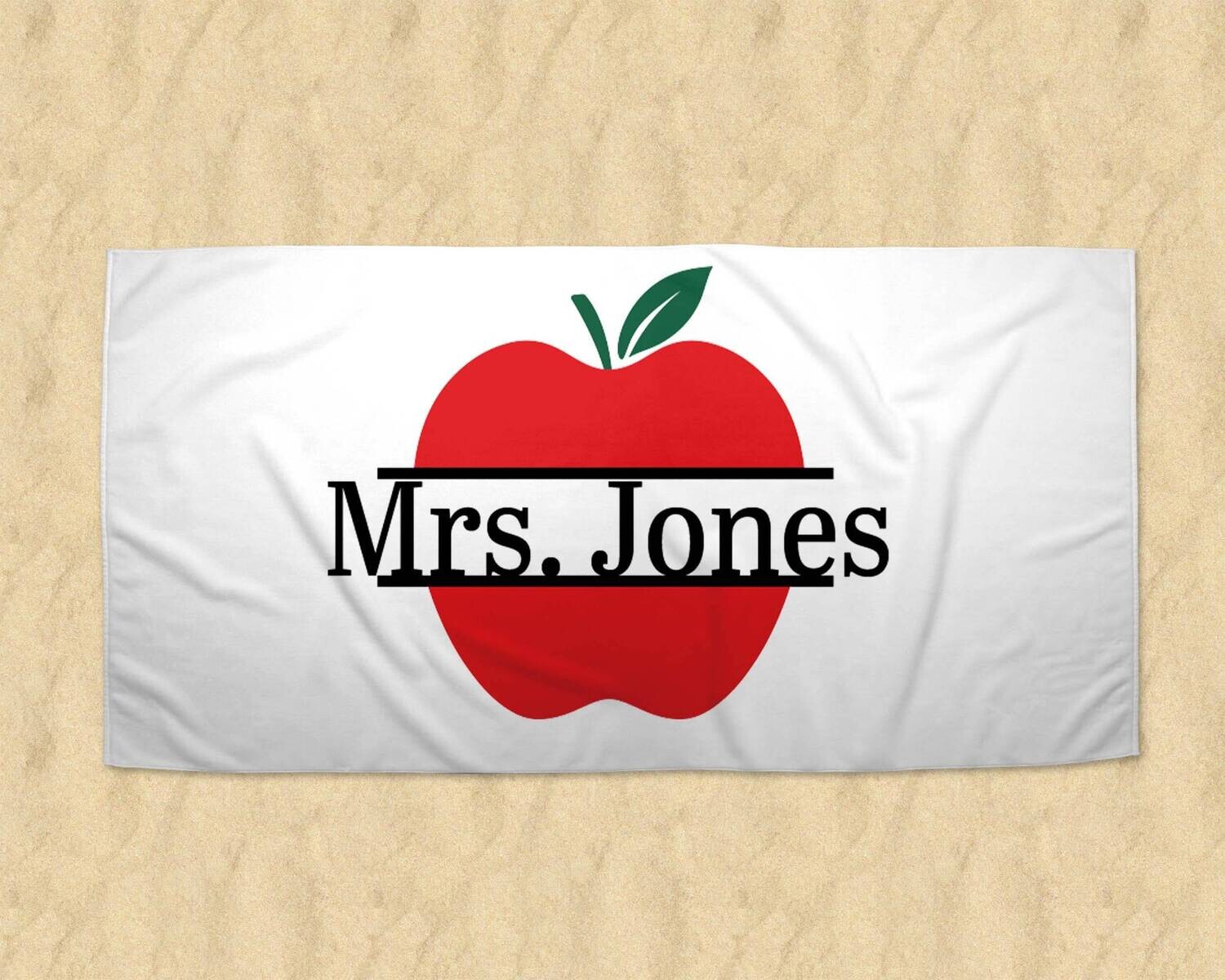 Personalized Teacher Appreciation Beach Towel, End Of Year Teacher Gift, Teacher Summer Gift, Customized Teacher Towel For Summer Vacation