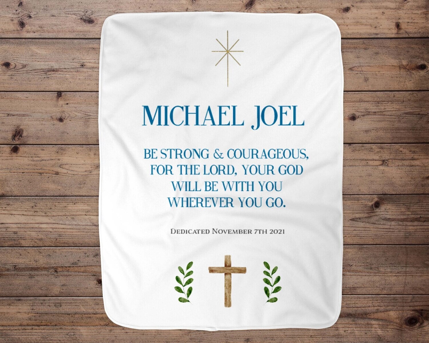 Customized Baby Boy Dedication Blanket Gift, Baby Baptism Gift Idea, Christian Baby Boy Blanket, Baby Dedication Gift Idea, Religious Baby