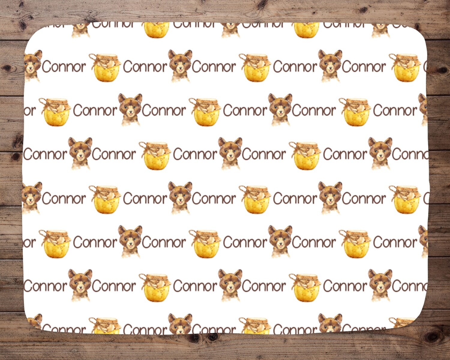 Custom  Bear Baby Blanket, Honey Bear Blanket, Name Baby Blanket, Bear Baby Gift, Boy Baby, Bear, Blanket, Baby Gift, Baby Boy, Bear, Wild