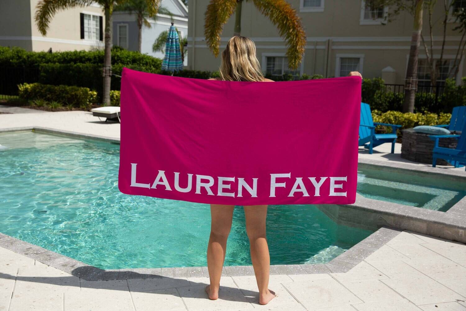 Personalized Dark Pink Name Beach Towel, Girl Beach Towel Gift Idea, Kid Summer Gift, Summer Gift, Beach Idea, Child Name Towel, Teen Beach