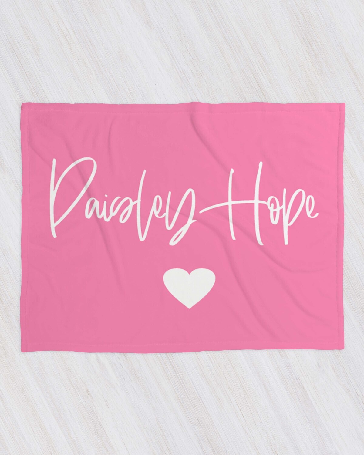 Personalized Dark Pink Heart Name Blanket Gift Idea, Baby or Toddler Gift Idea, Customized Minky Watercolor Name Blanket Gift, Baby Shower