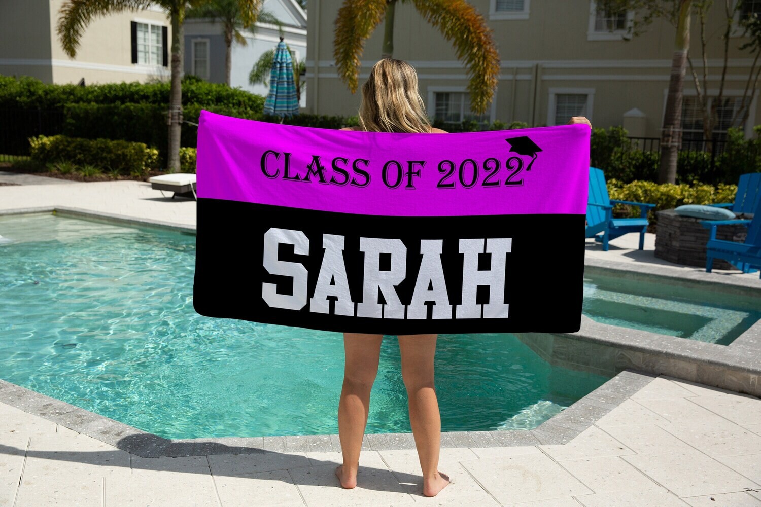 Personalized Graduation Name Beach Towel, Graduation Beach Towel Gift Idea, College Beach Gift, Summer Gift, Beach Idea, Graduate Name Towel