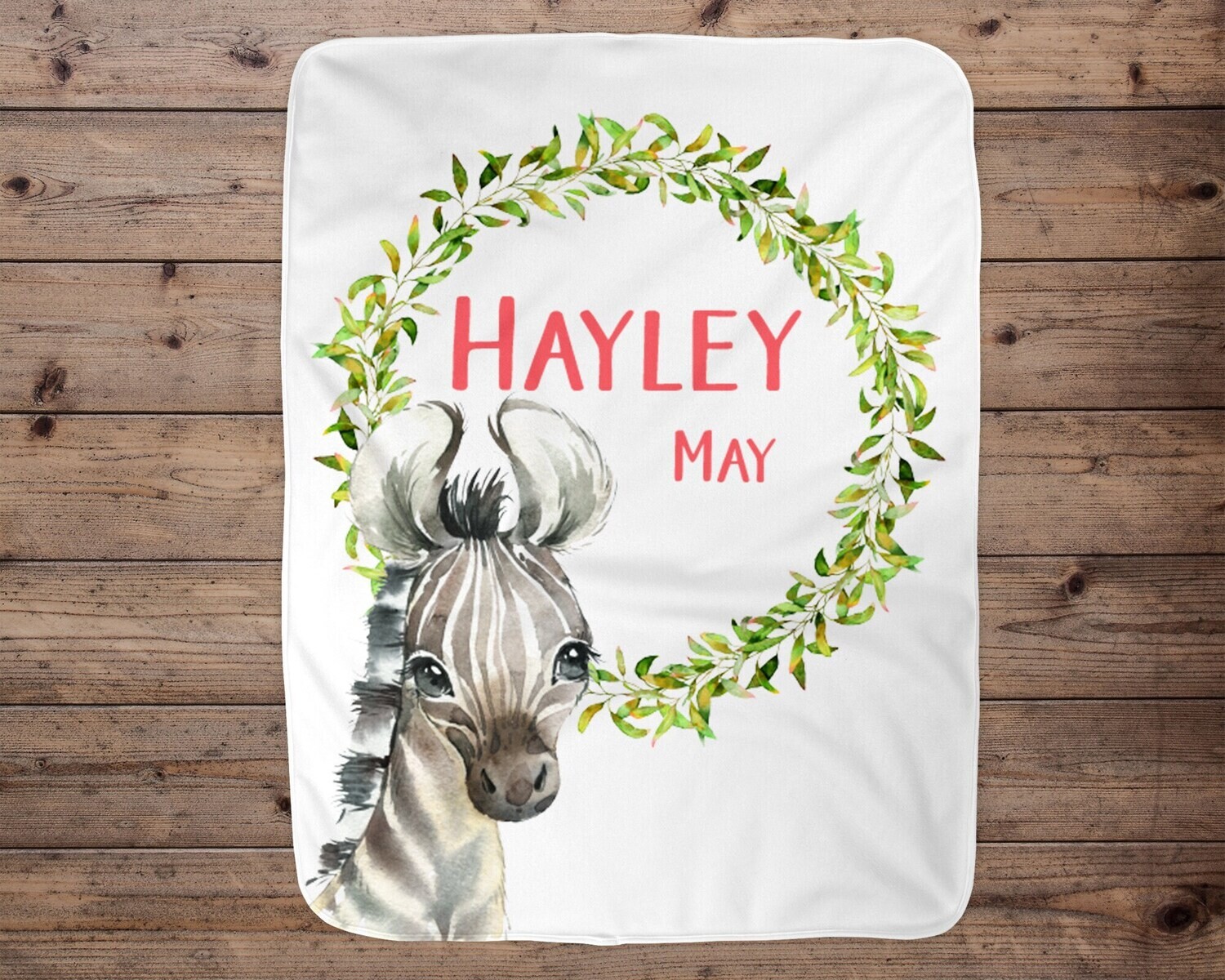 Zebra Personalized Blanket, Baby Blanket, Name Baby Blanket, Baby Gift, Gift for Toddler, Swaddle Blanket, Blanket Girl, Zebra Blanket, Wild