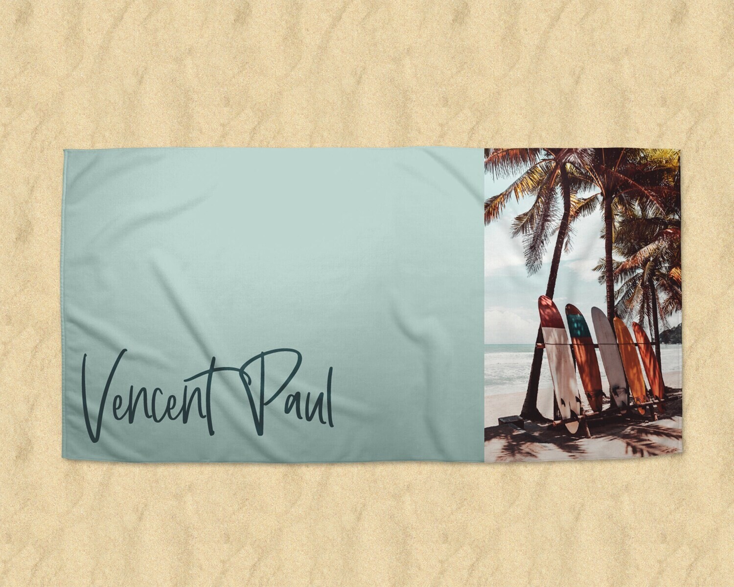 Personalized Surf Beach Print Name Beach Towel, Boy Beach Towel Gift Idea, Boy Summer, Summer Gift, Teen Beach Idea, Child Name Beach Towel