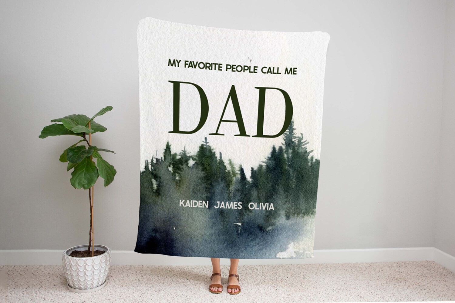 Customized My Favorite People Call Me Dad Forest Blanket, Dad Or Grandfather Gift, Fathers Day Gift, Christmas Gift For Dad, Dad Birthday
