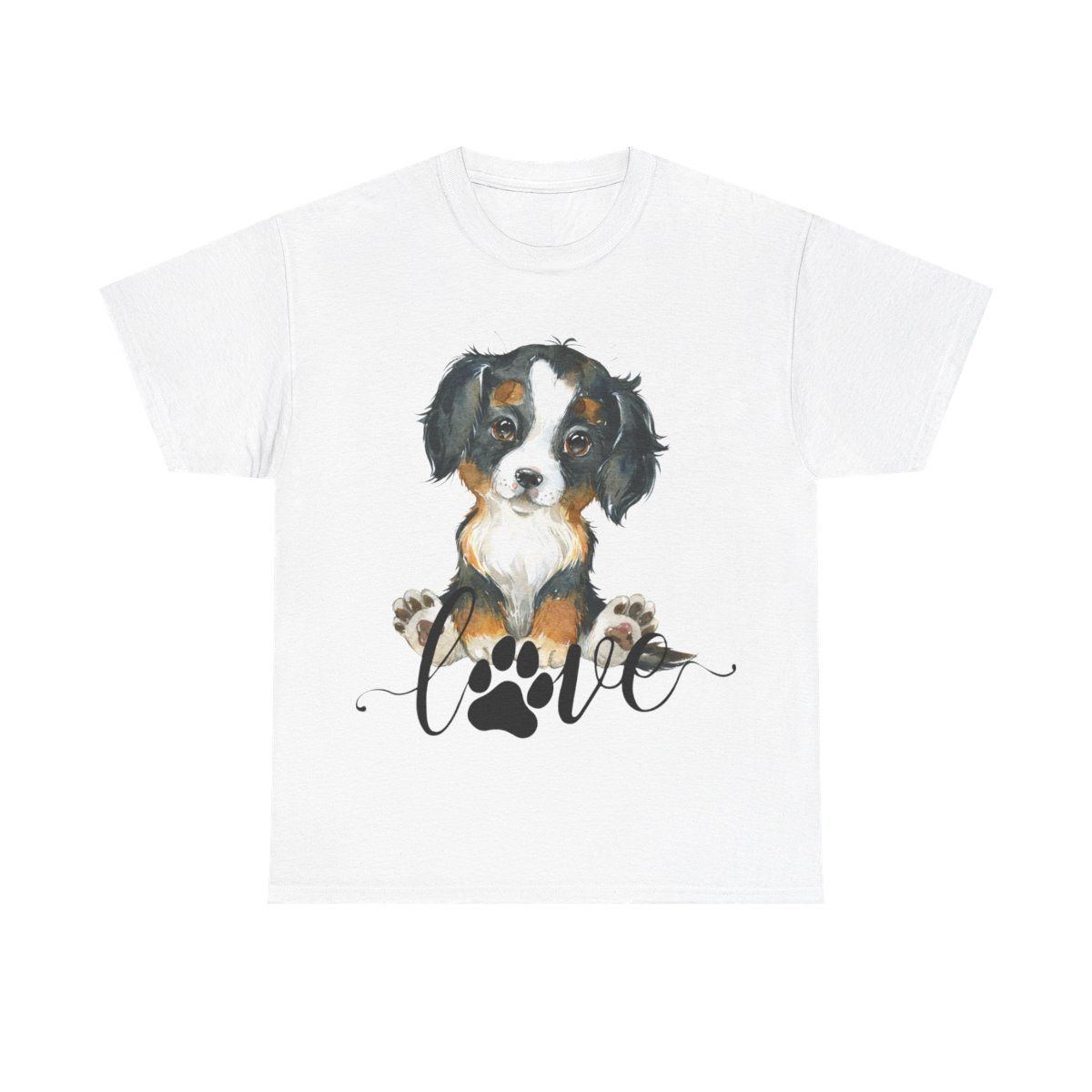 Bernese Mountain Dog Love Unisex Heavy Cotton Tee , Colors: White, Sizes: L